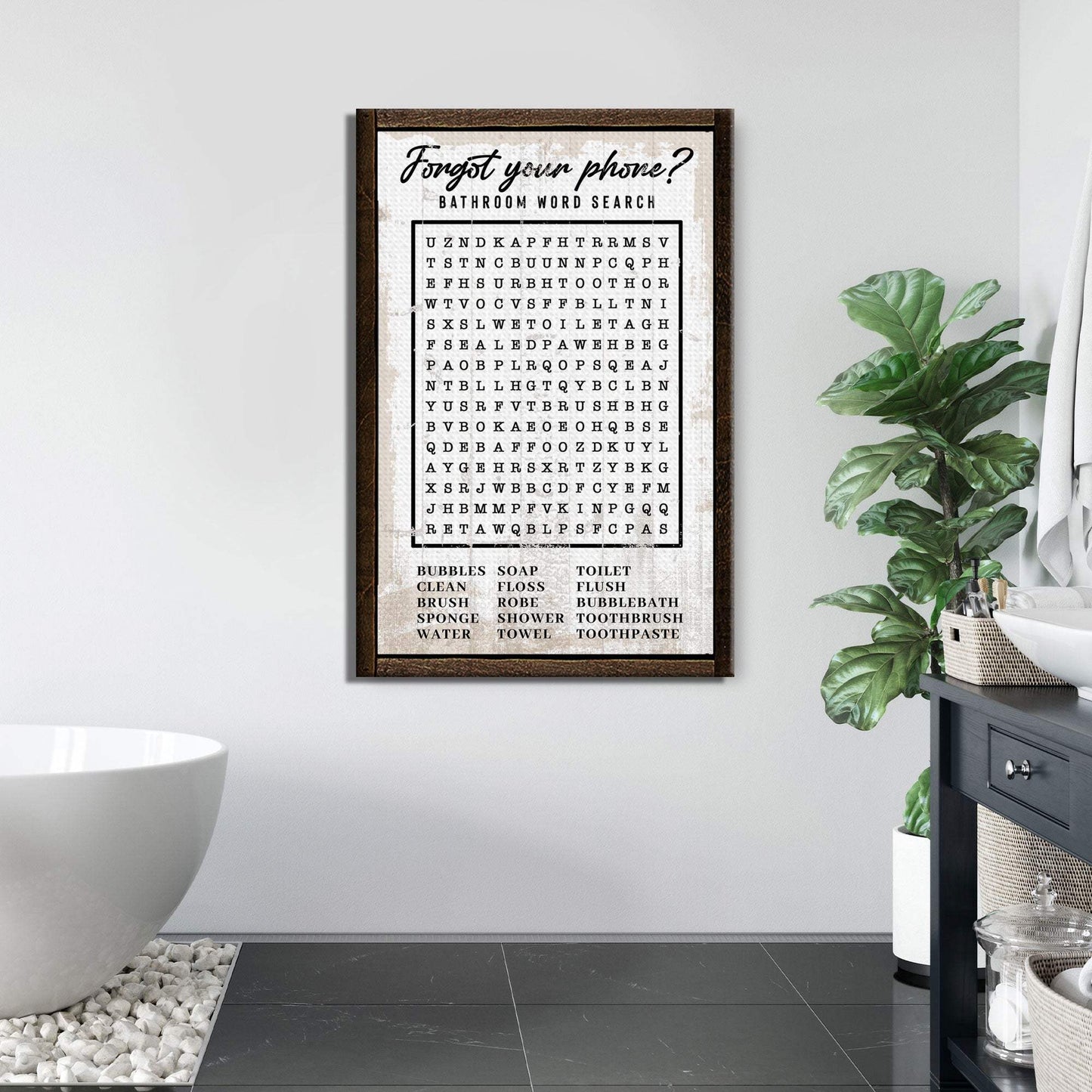 Bathroom Word Search Sign - Tailored Canvases - Flyclothing LLC
