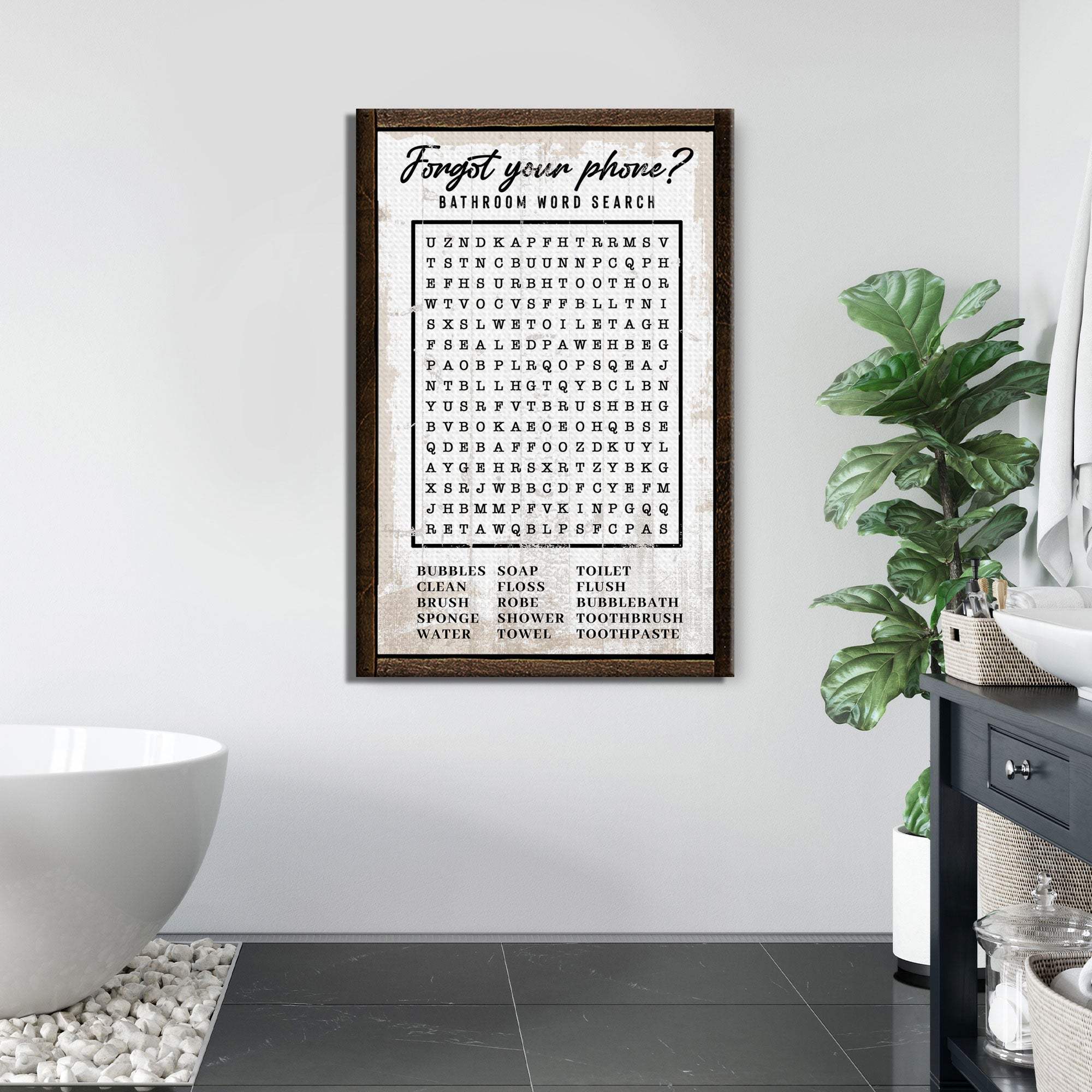 Bathroom Word Search Sign - Tailored Canvases - Flyclothing LLC