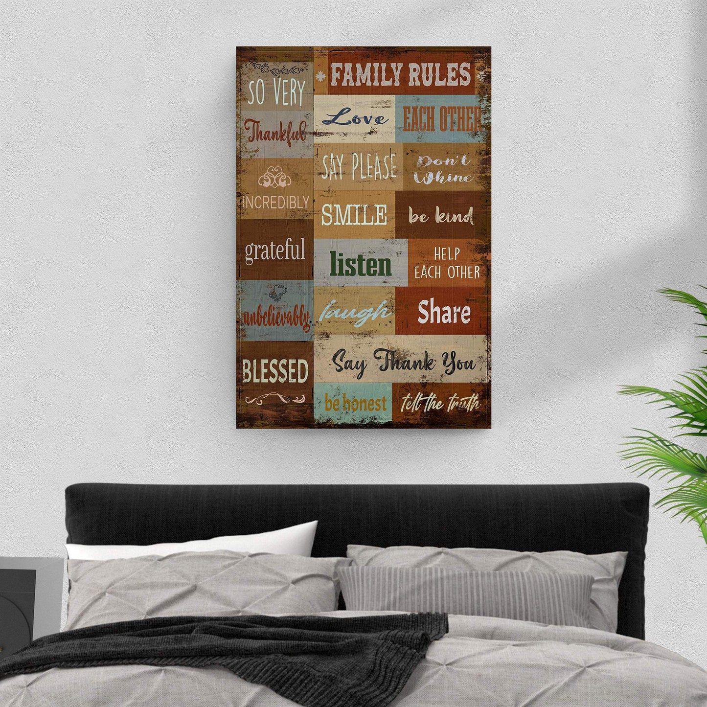 Family Rules Sign - Tailored Canvases - Flyclothing LLC