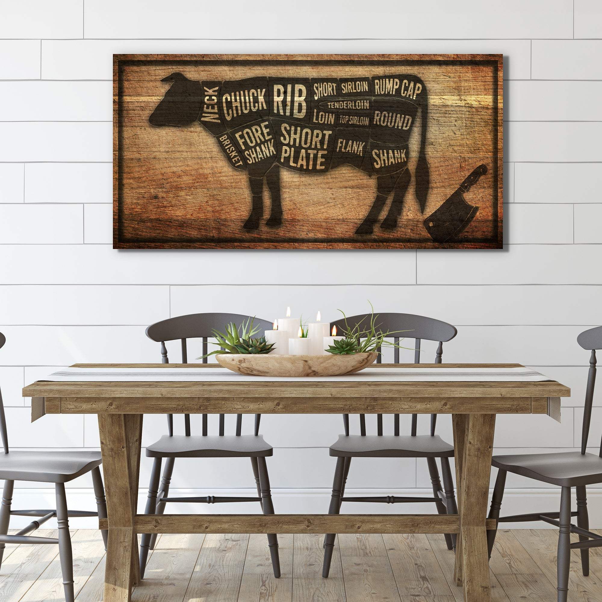 Cow Butcher Kitchen Sign II - Tailored Canvases - Flyclothing LLC