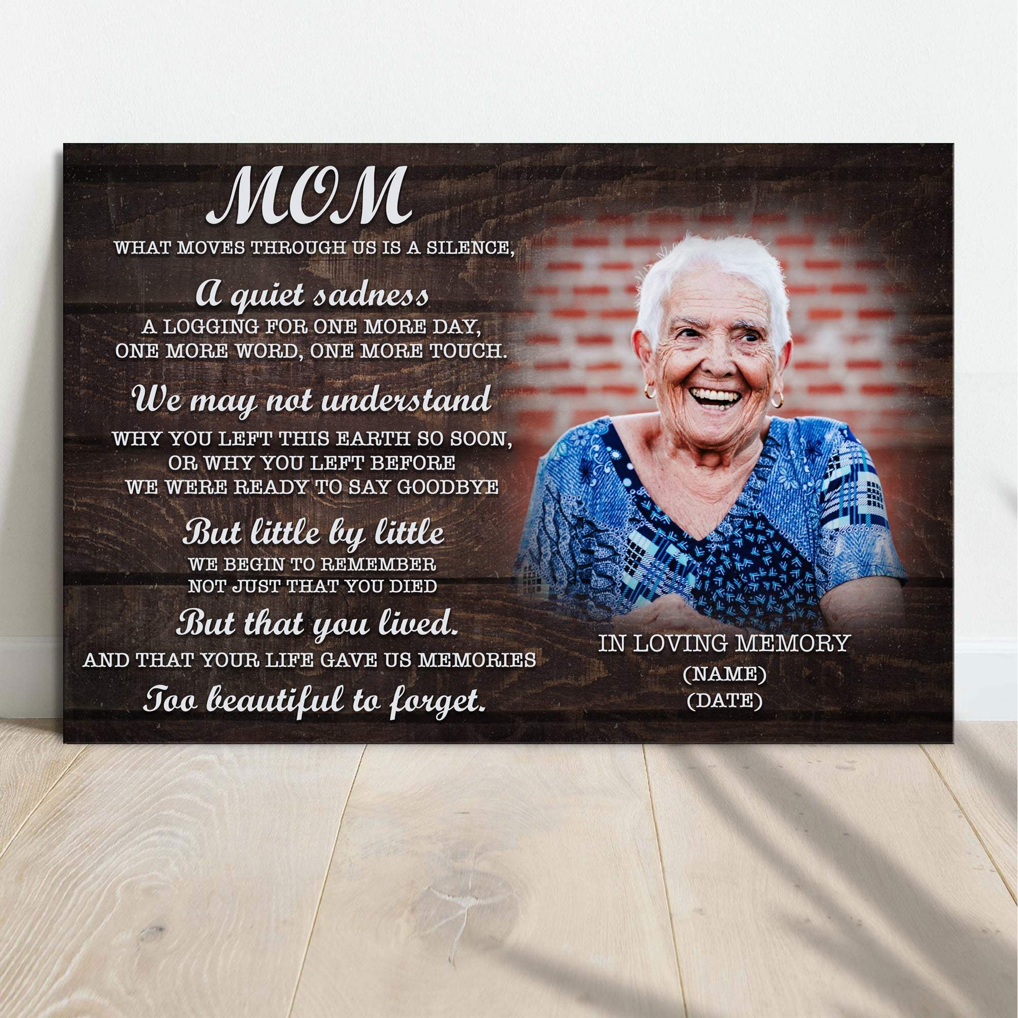Mom, You're Too Beautiful To Forget Happy Mother's Day Sign - Tailored Canvases - Flyclothing LLC