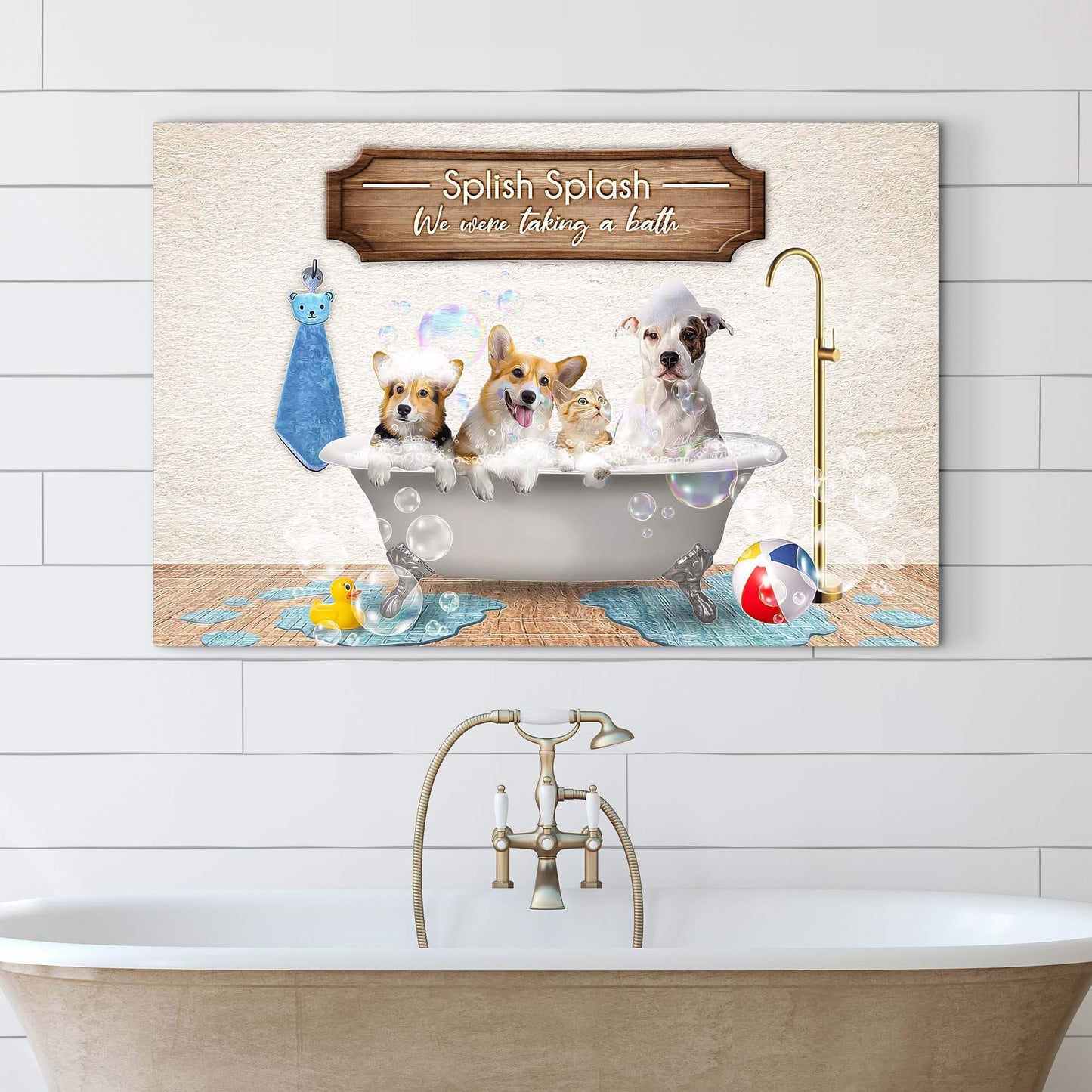 Splish Splash We Were Taking A Bath Sign - Tailored Canvases - Flyclothing LLC