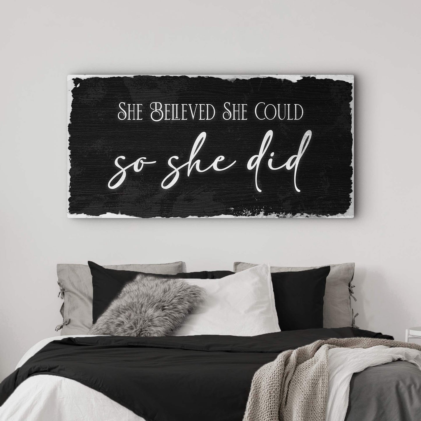 She Believed She Could So She Did Sign III - Tailored Canvases - Flyclothing LLC