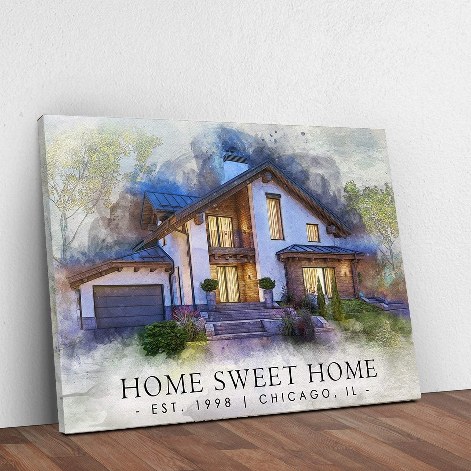 Home Sweet Home Watercolor Sign II - Tailored Canvases - Flyclothing LLC