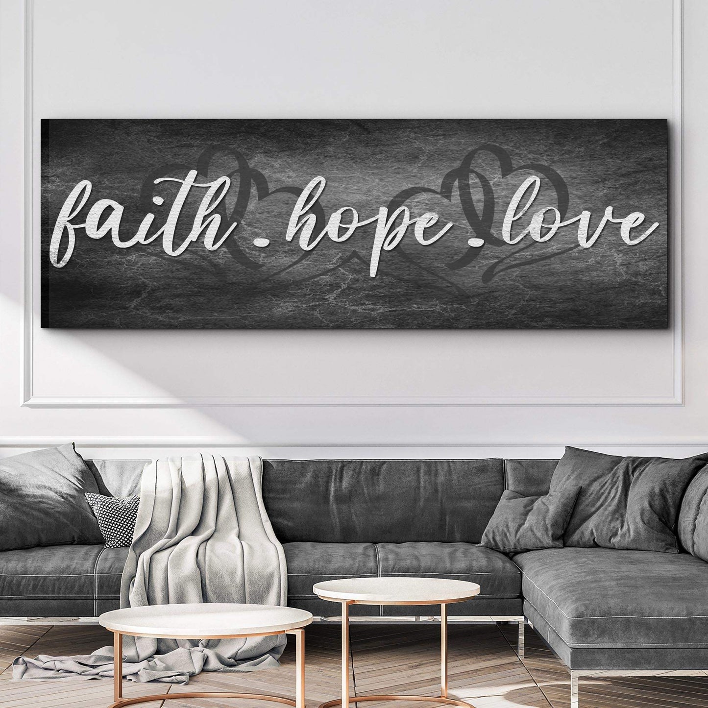 Faith, Hope, and Love Sign - Essential Christian Wall Art , Christian Home Decor, religious artwork - Tailored Canvases - Flyclothing LLC