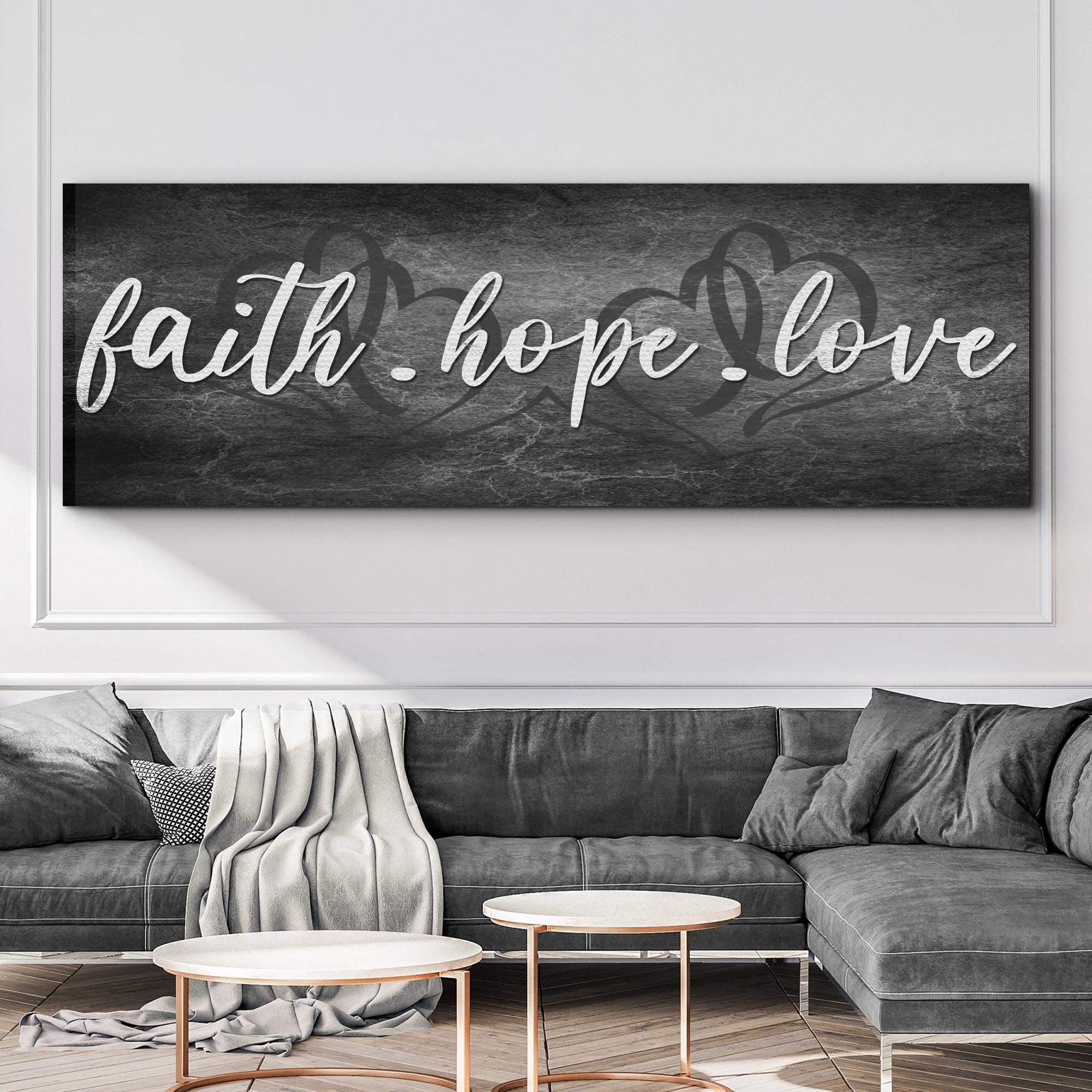 Faith, Hope, and Love Sign - Essential Christian Wall Art , Christian Home Decor, religious artwork - Tailored Canvases - Flyclothing LLC
