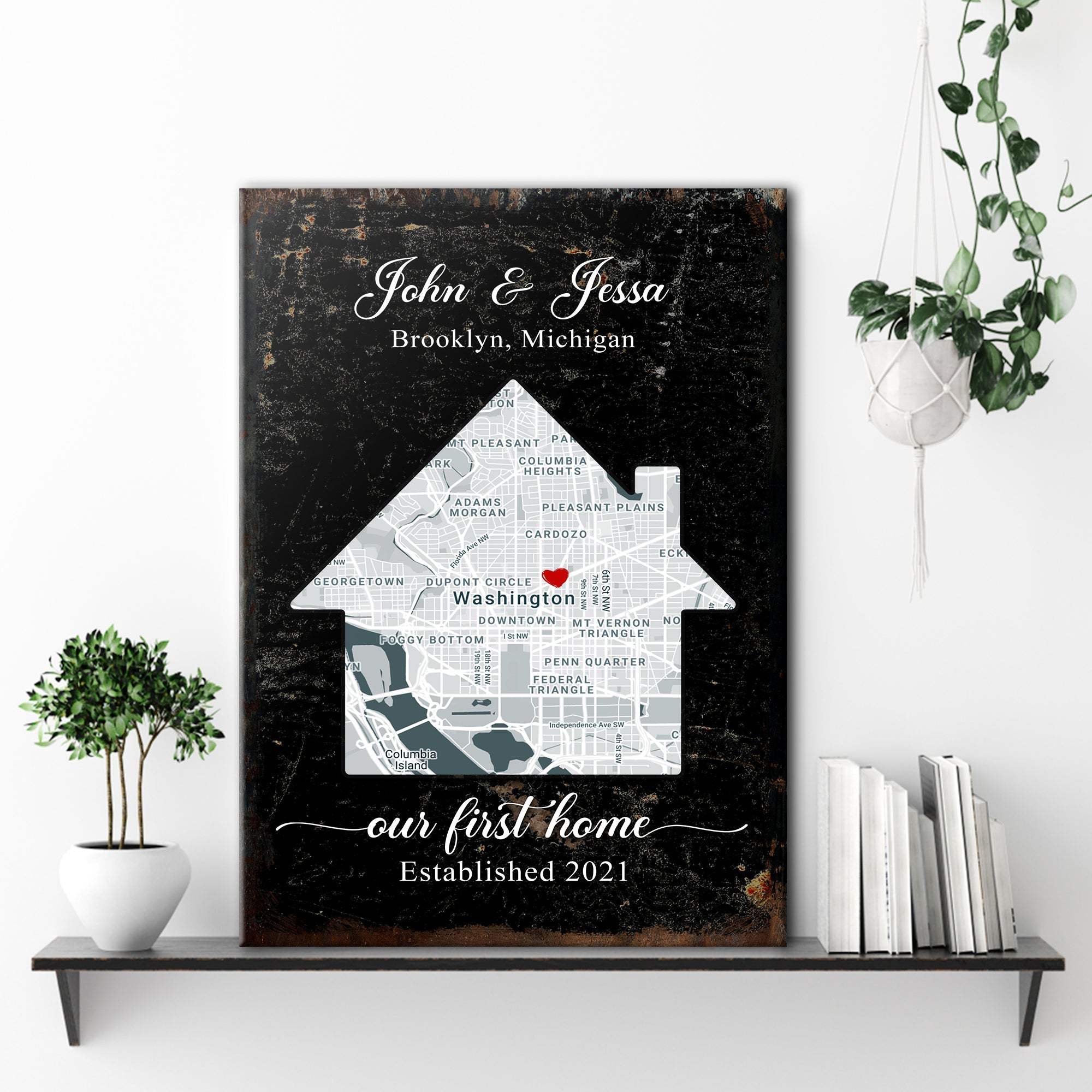 Home Map Sign - Tailored Canvases - Flyclothing LLC
