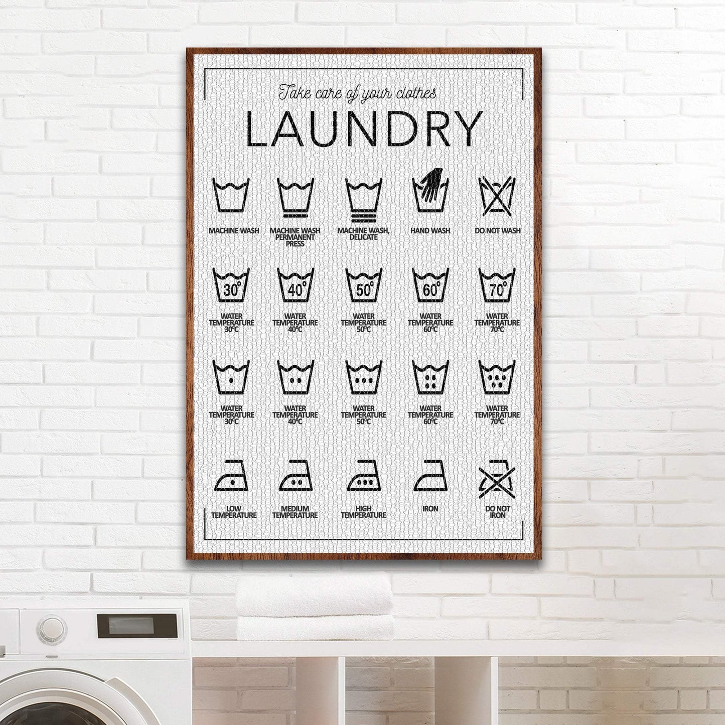 Laundry Symbols Sign II - Tailored Canvases - Flyclothing LLC