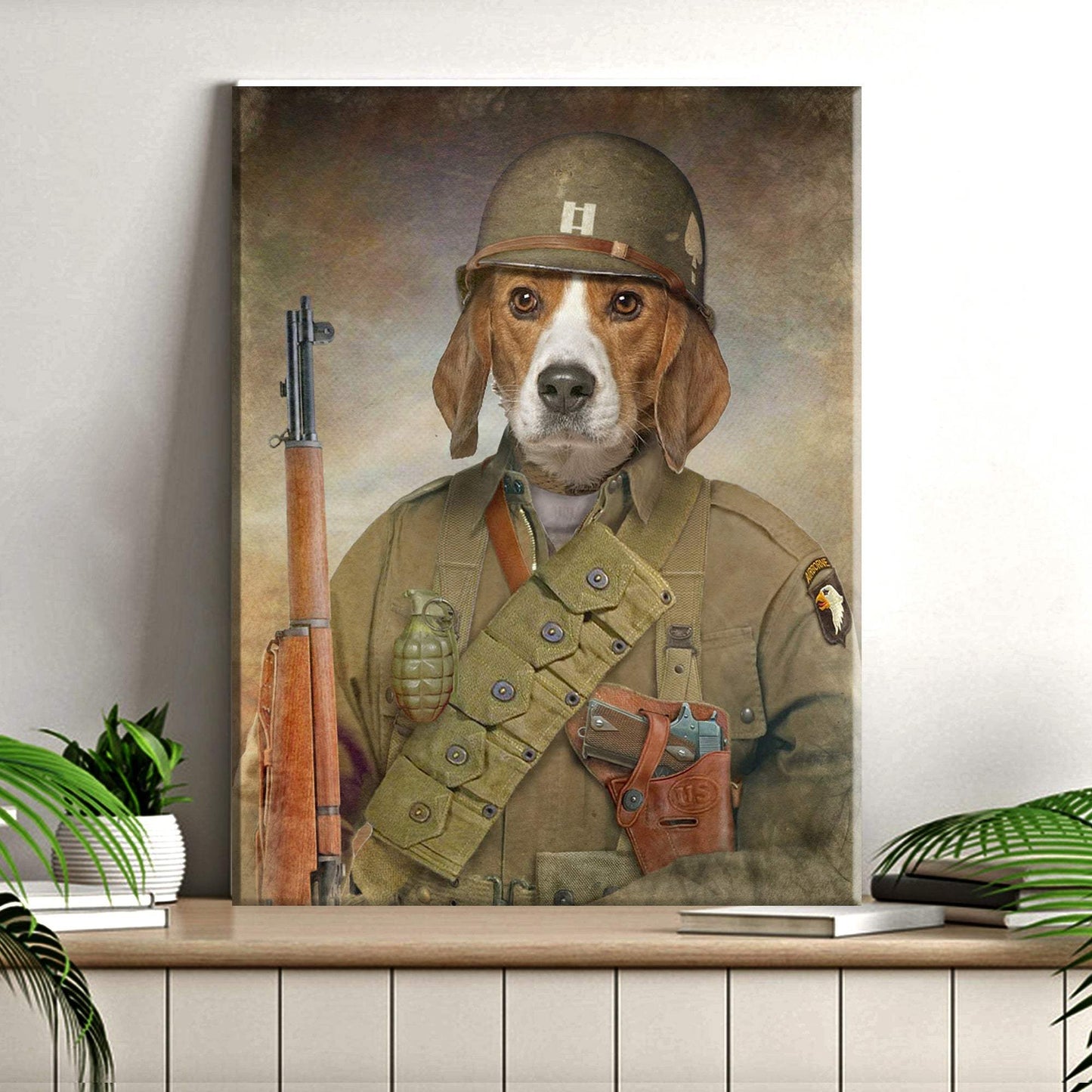 Pet Beagle Military Dog Sign - Tailored Canvases - Flyclothing LLC