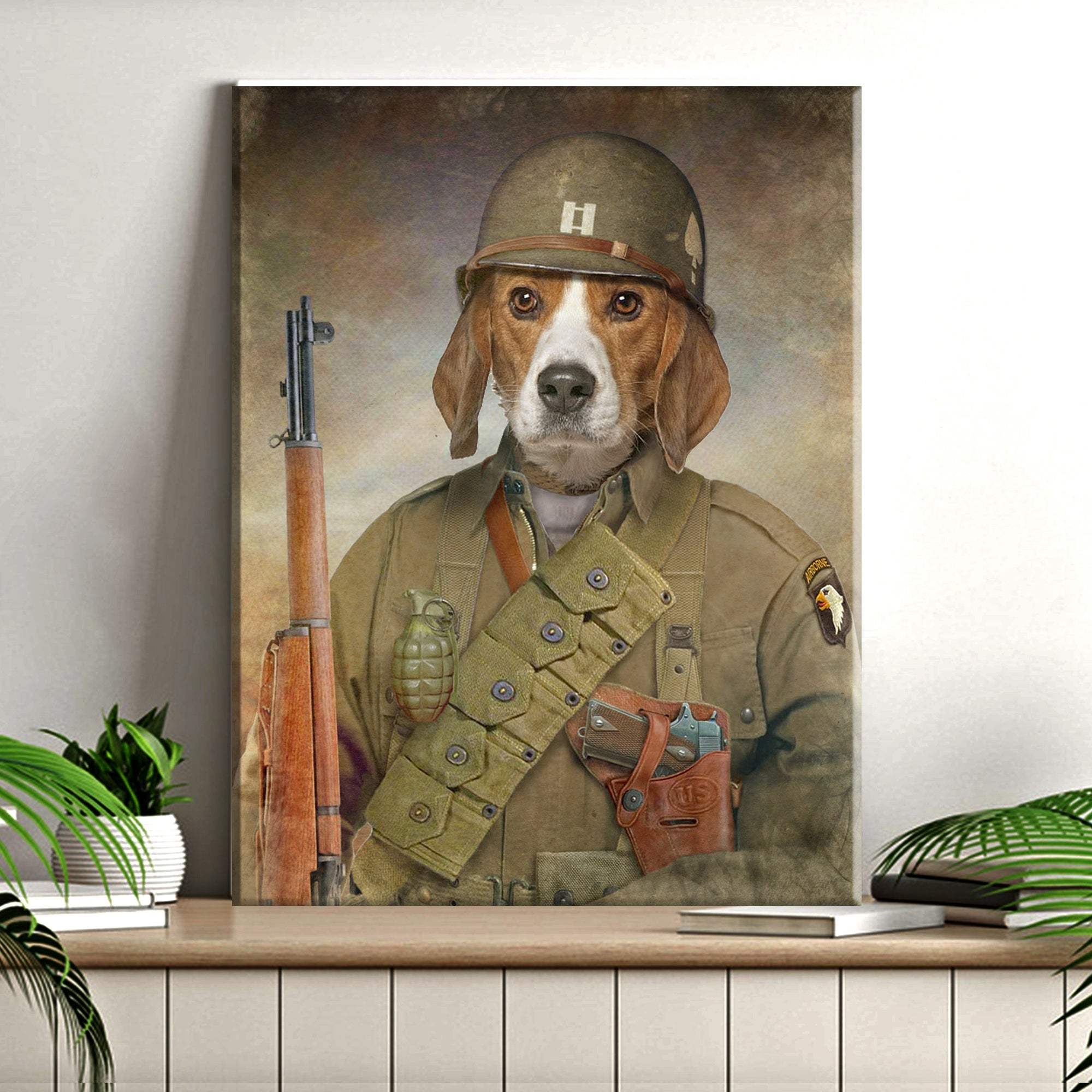 Pet Beagle Military Dog Sign - Tailored Canvases - Flyclothing LLC