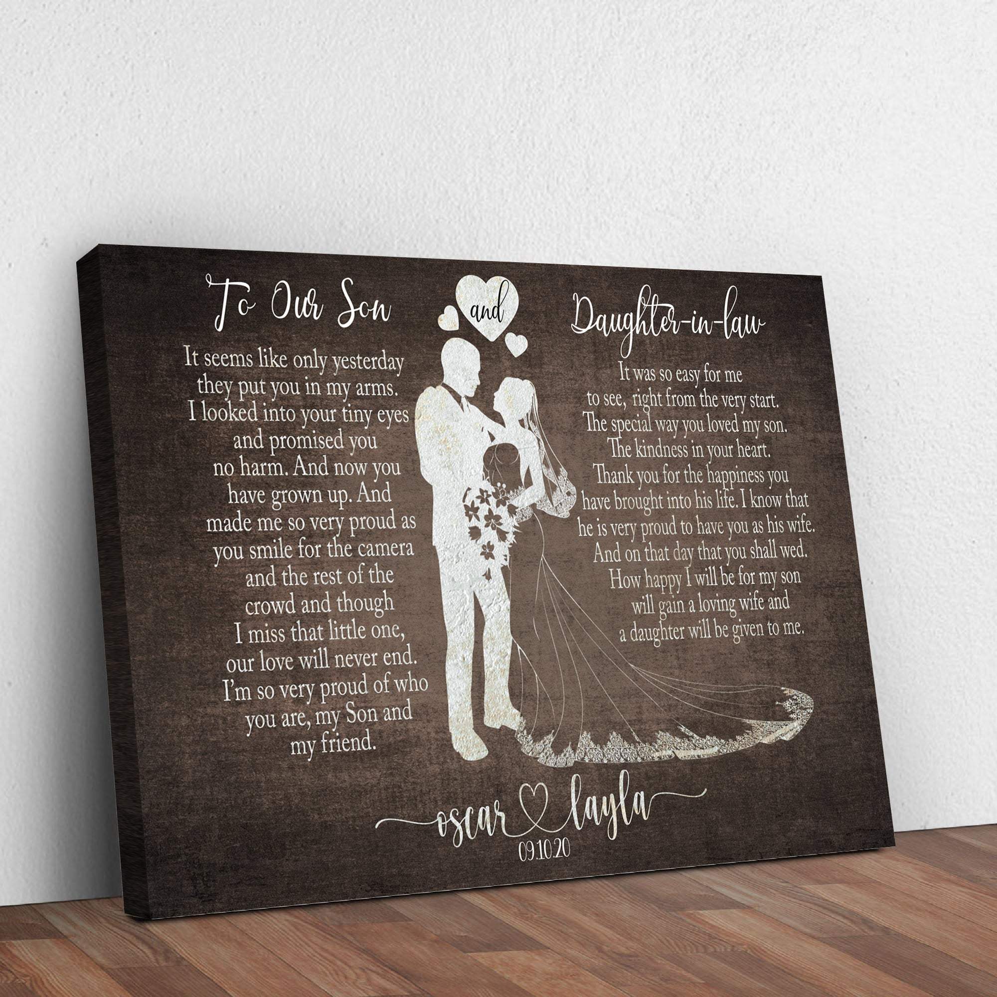 To My Son and Daughter In Law Sign - Tailored Canvases - Flyclothing LLC