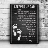 Stepped Up Dad Happy Father's Day Sign - Tailored Canvases - Flyclothing LLC