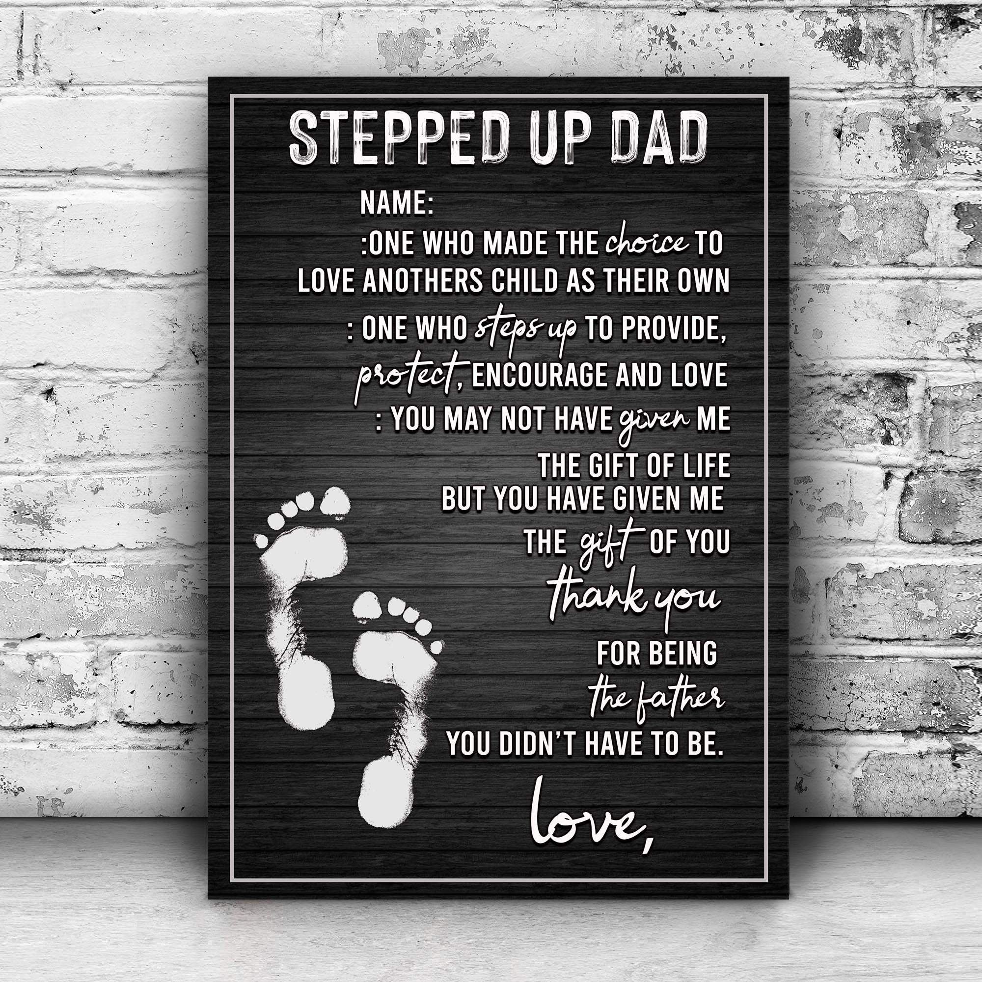 Stepped Up Dad Happy Father's Day Sign - Tailored Canvases - Flyclothing LLC