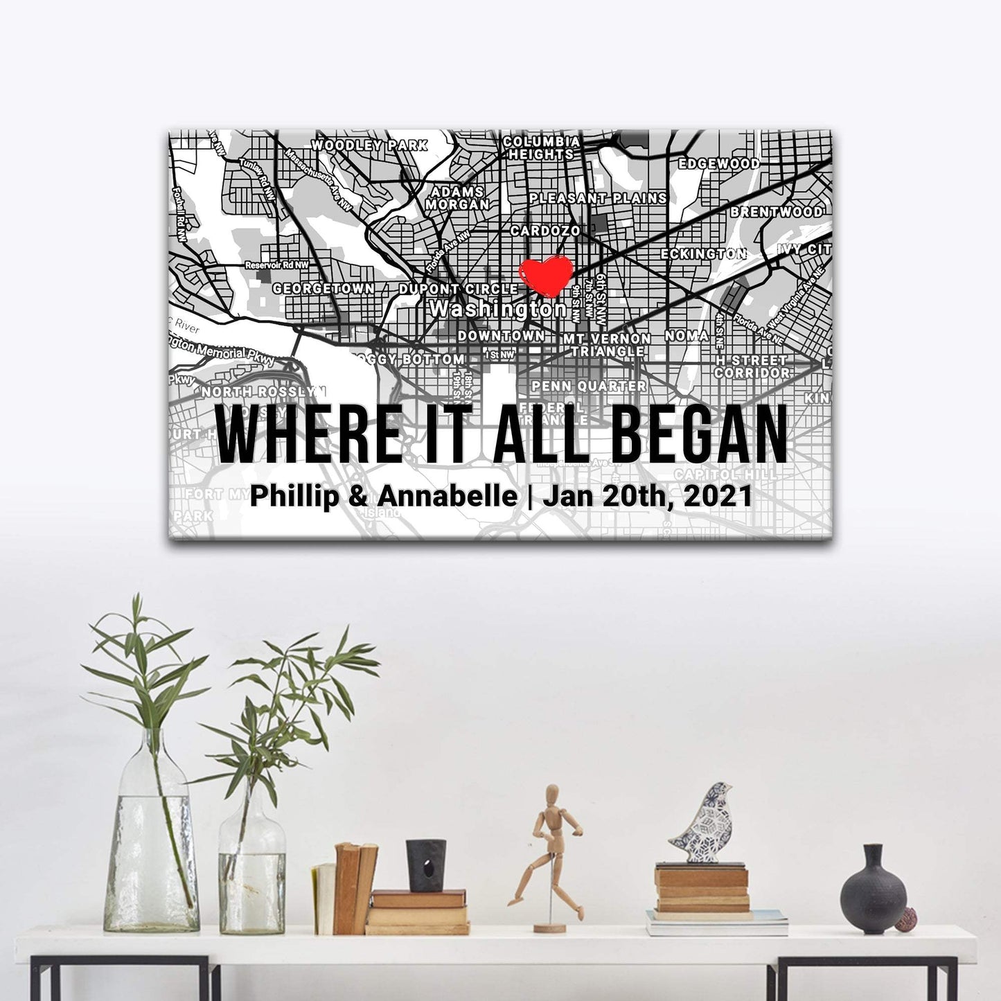Couple Street Map Sign II - Tailored Canvases - Flyclothing LLC
