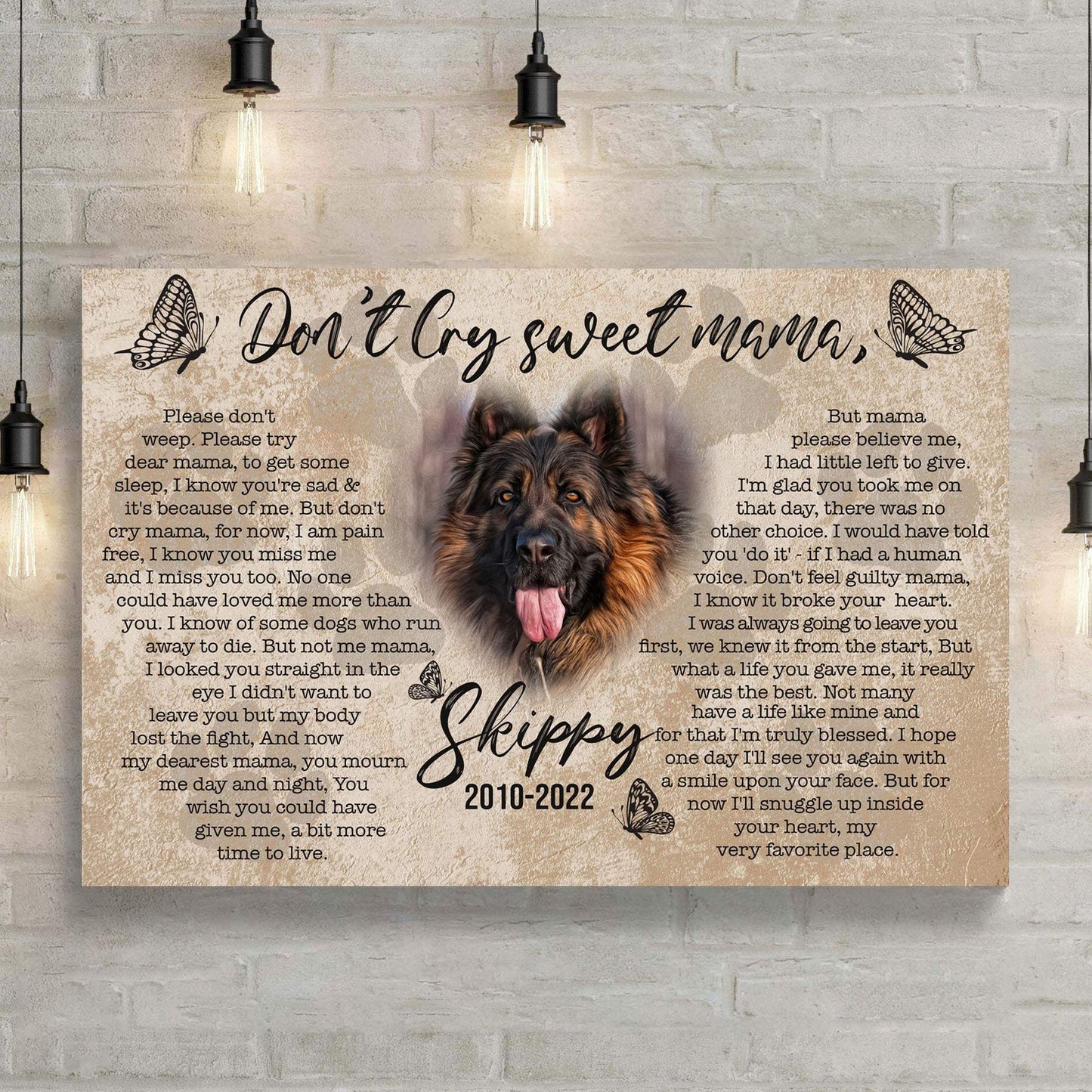 Pet Don't Cry Sweet Mama Sign - Tailored Canvases - Flyclothing LLC