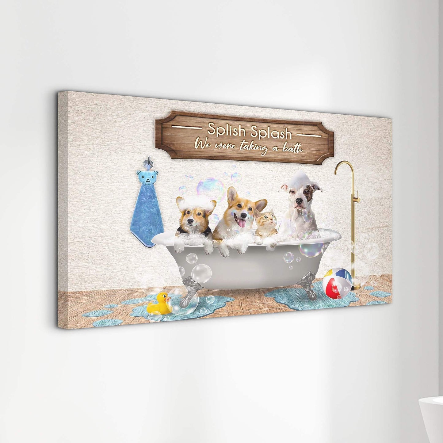 Splish Splash We Were Taking A Bath Sign - Tailored Canvases - Flyclothing LLC