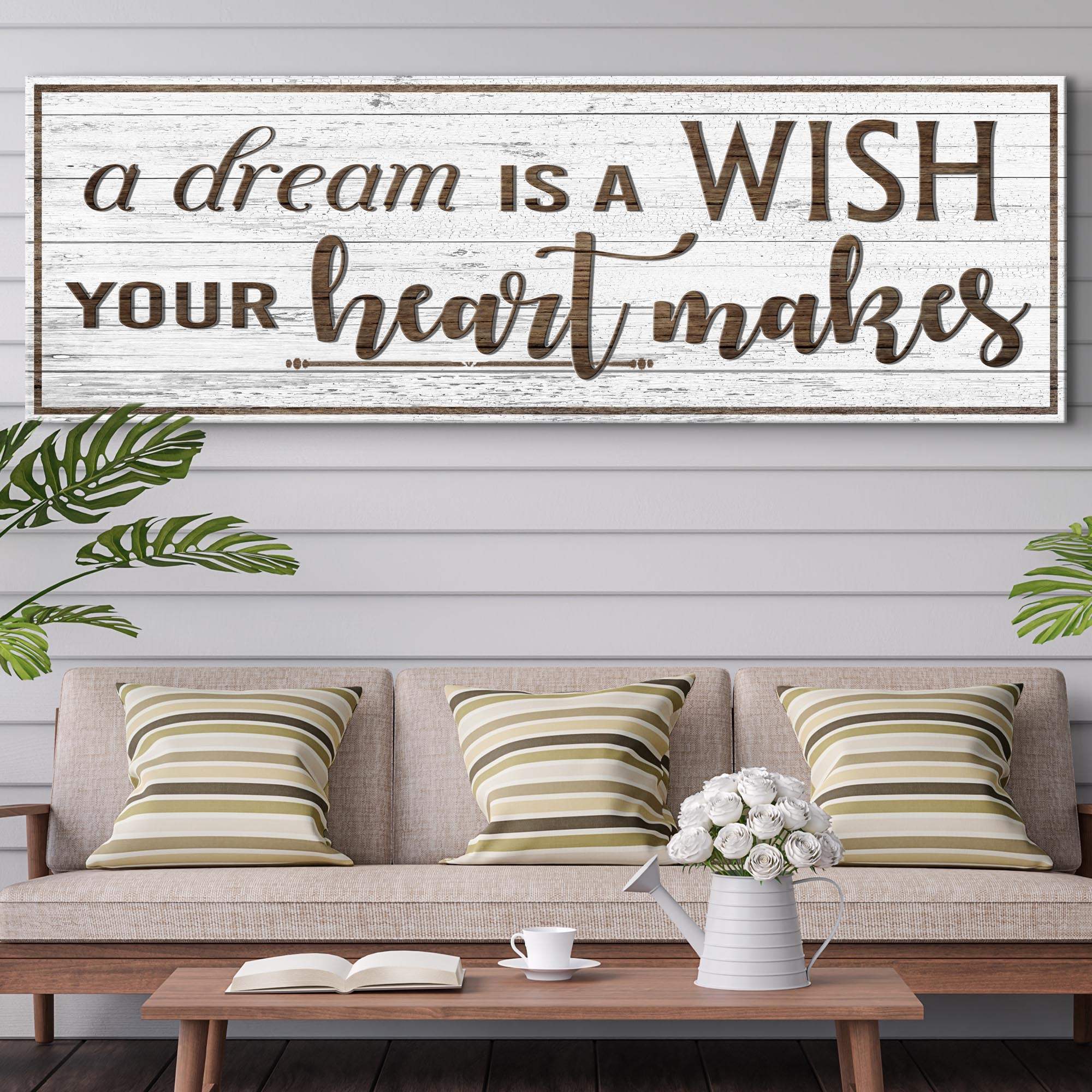 A Dream Is A Wish Your Heart Makes Inspirational Sign - Tailored Canvases - Flyclothing LLC