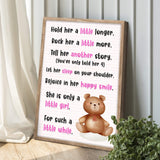 Hold Her A Little Longer, She Is Only A Little Girl For Such A Little While Sign - Tailored Canvases - Flyclothing LLC