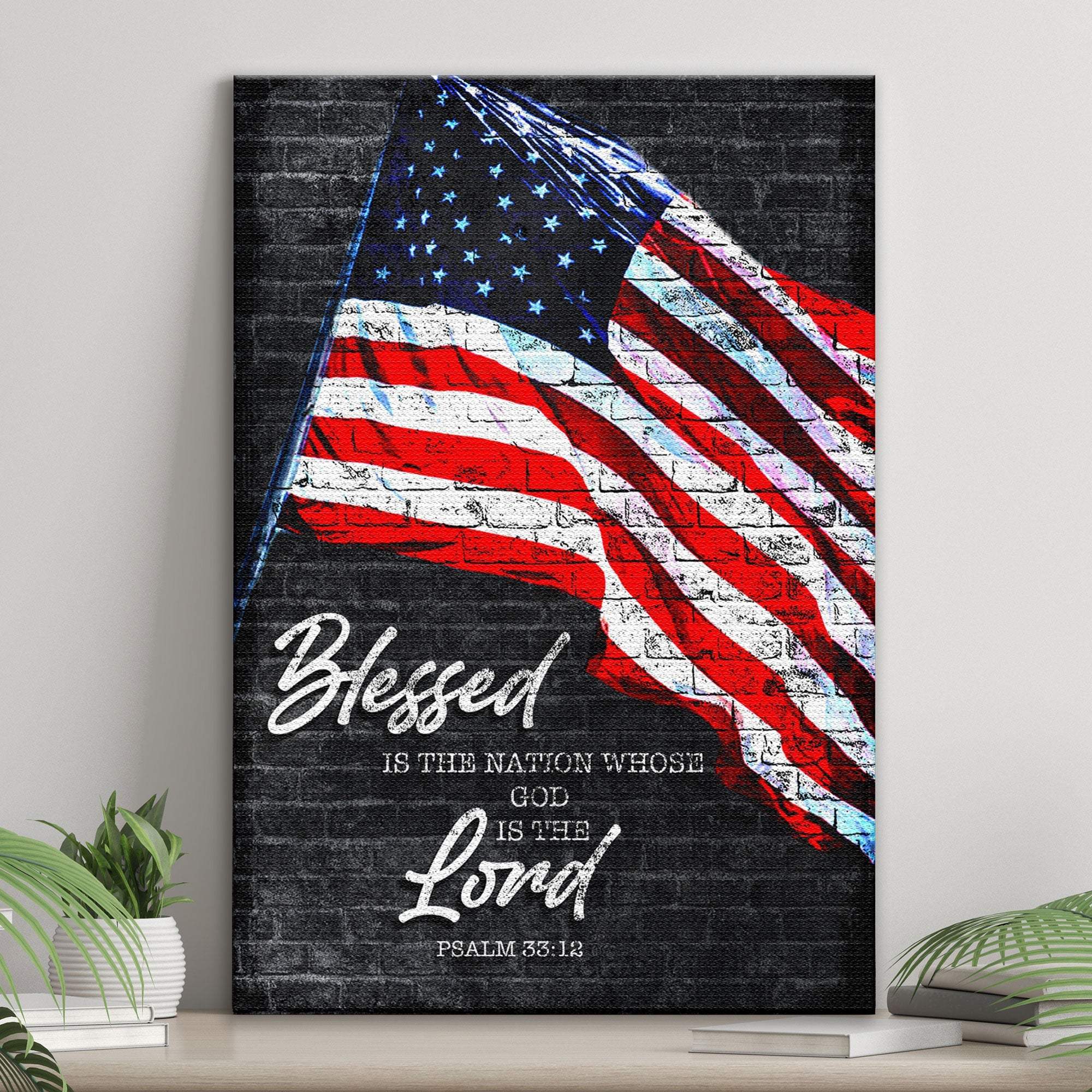 Psalm 33:12 - Blessed Is The Nation Sign - Tailored Canvases - Flyclothing LLC