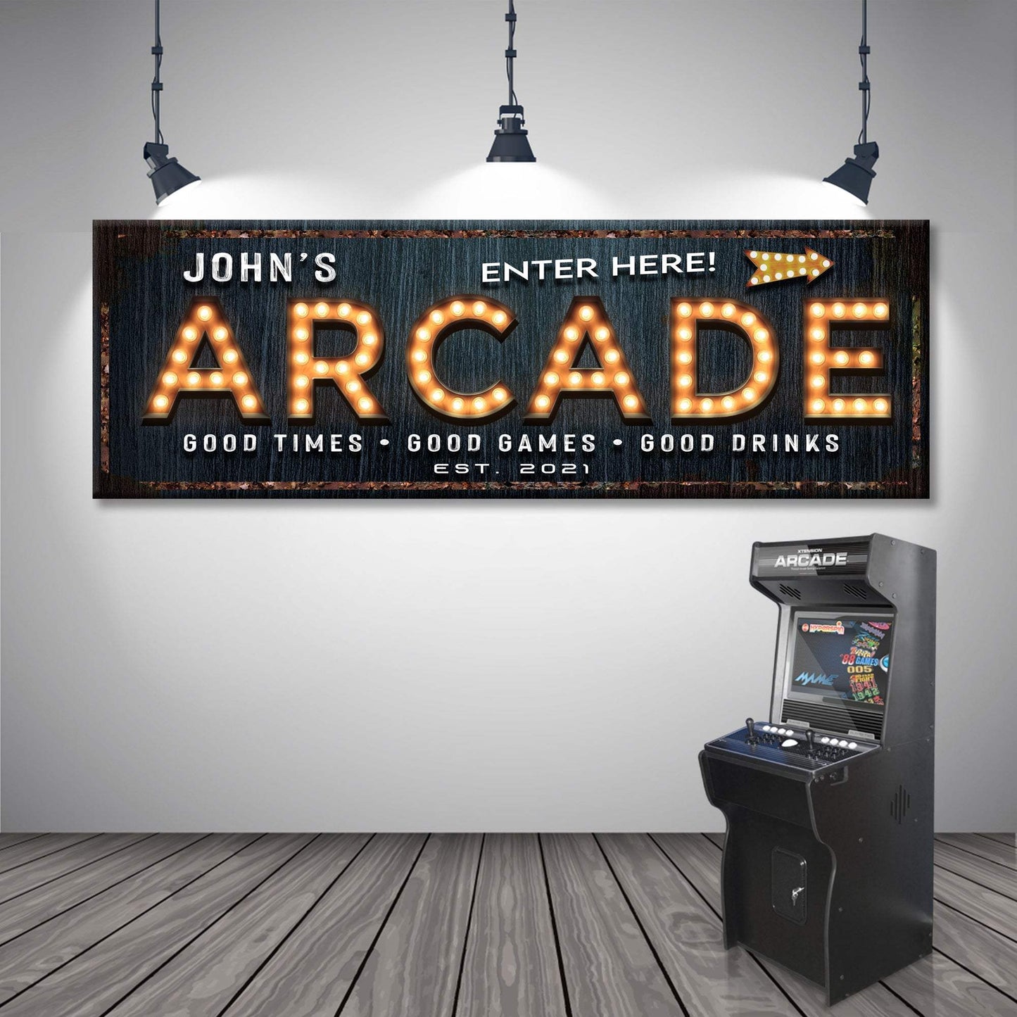 Arcade Enter Here Sign - Tailored Canvases - Flyclothing LLC