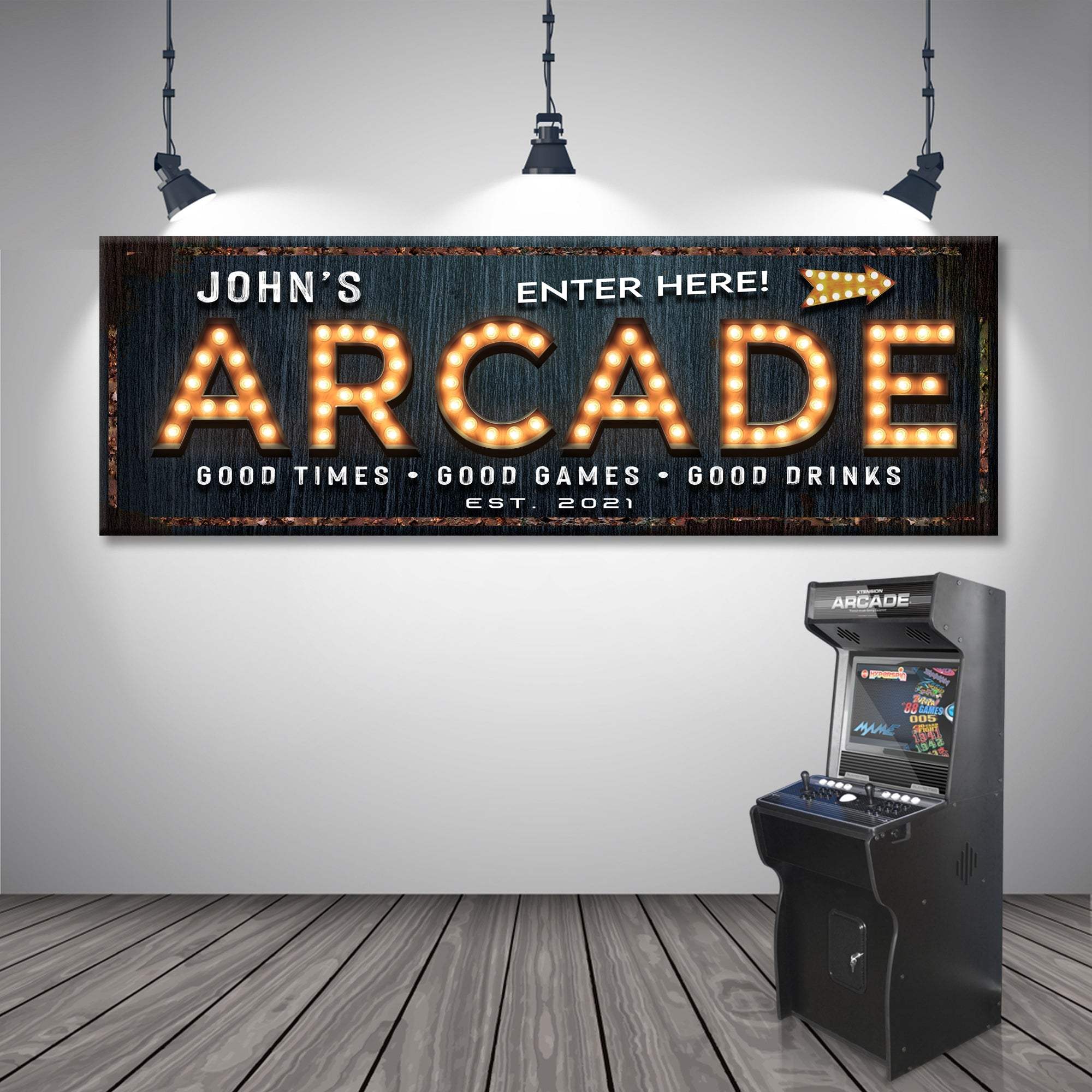 Arcade Enter Here Sign - Tailored Canvases - Flyclothing LLC
