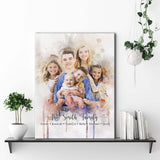 Watercolor Family Portrait Sign - Tailored Canvases - Flyclothing LLC