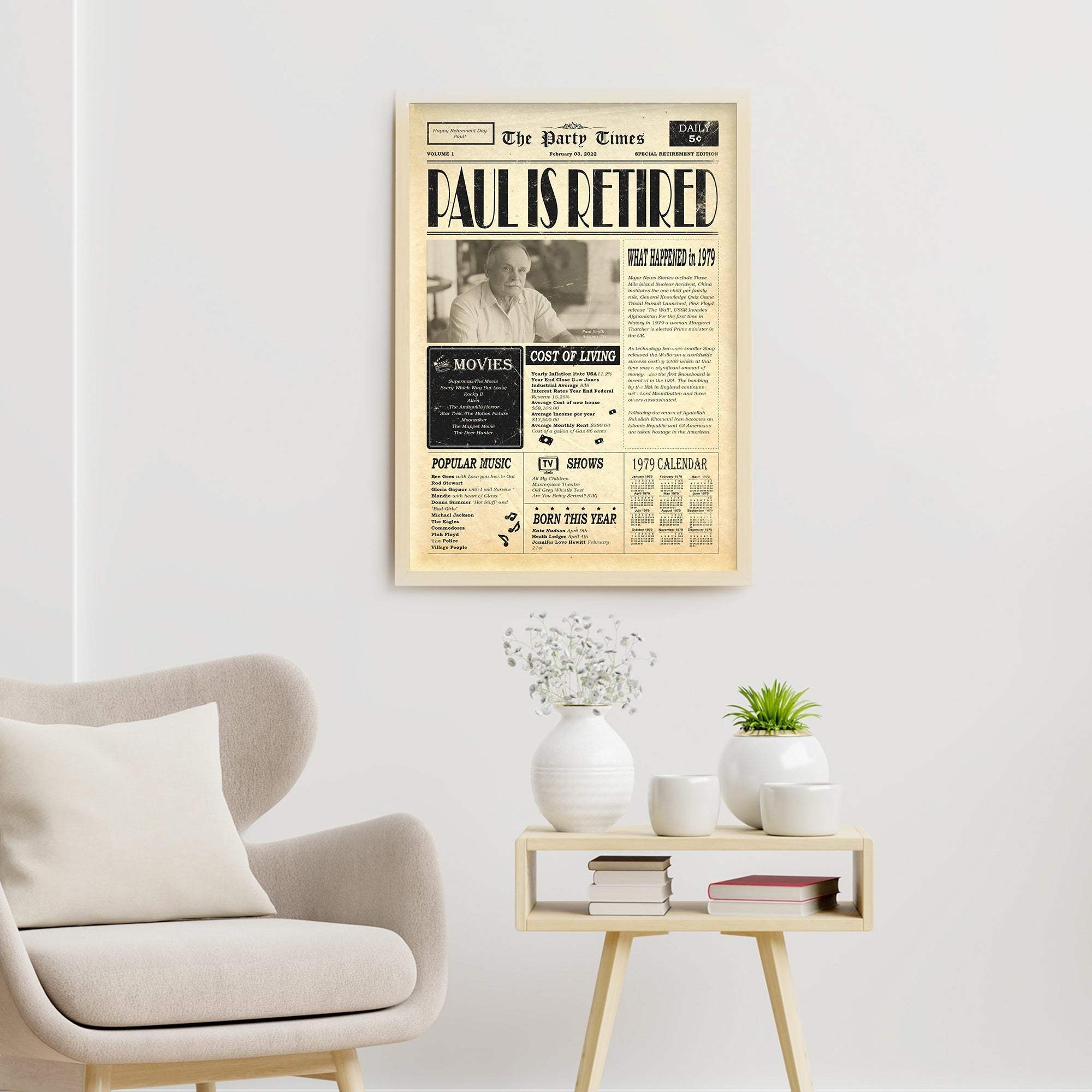 Newspaper Retirement Gift Sign - Tailored Canvases - Flyclothing LLC