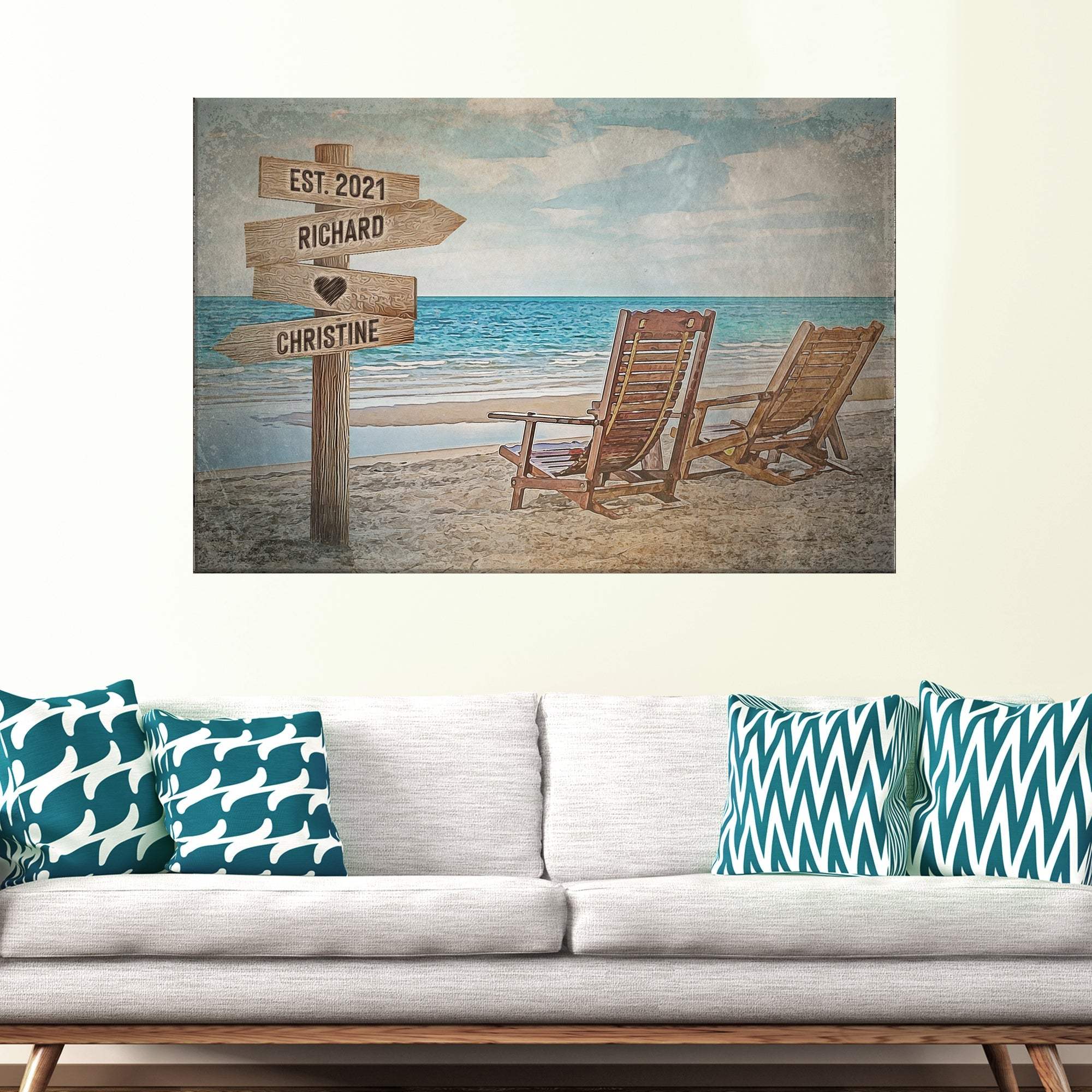 Beach Couple Names Sign - Tailored Canvases - Flyclothing LLC