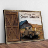 Life Is Better With A Golden Retriever Sign II - Tailored Canvases - Flyclothing LLC