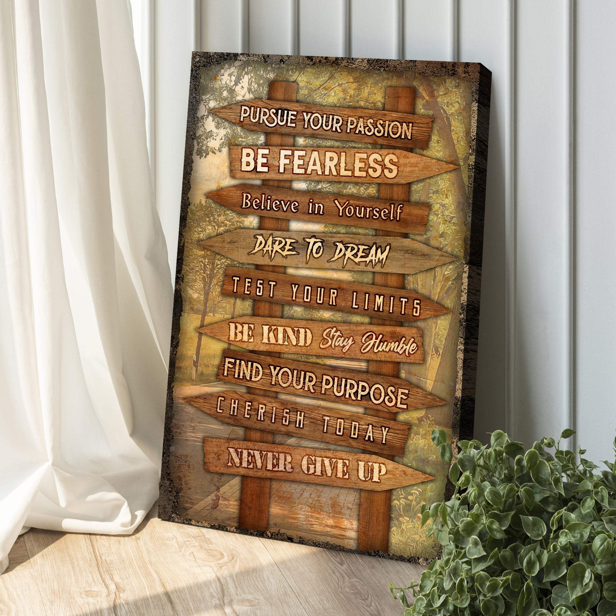 Pursue Your Passion Never Give Up Motivation Sign II - Tailored Canvases - Flyclothing LLC