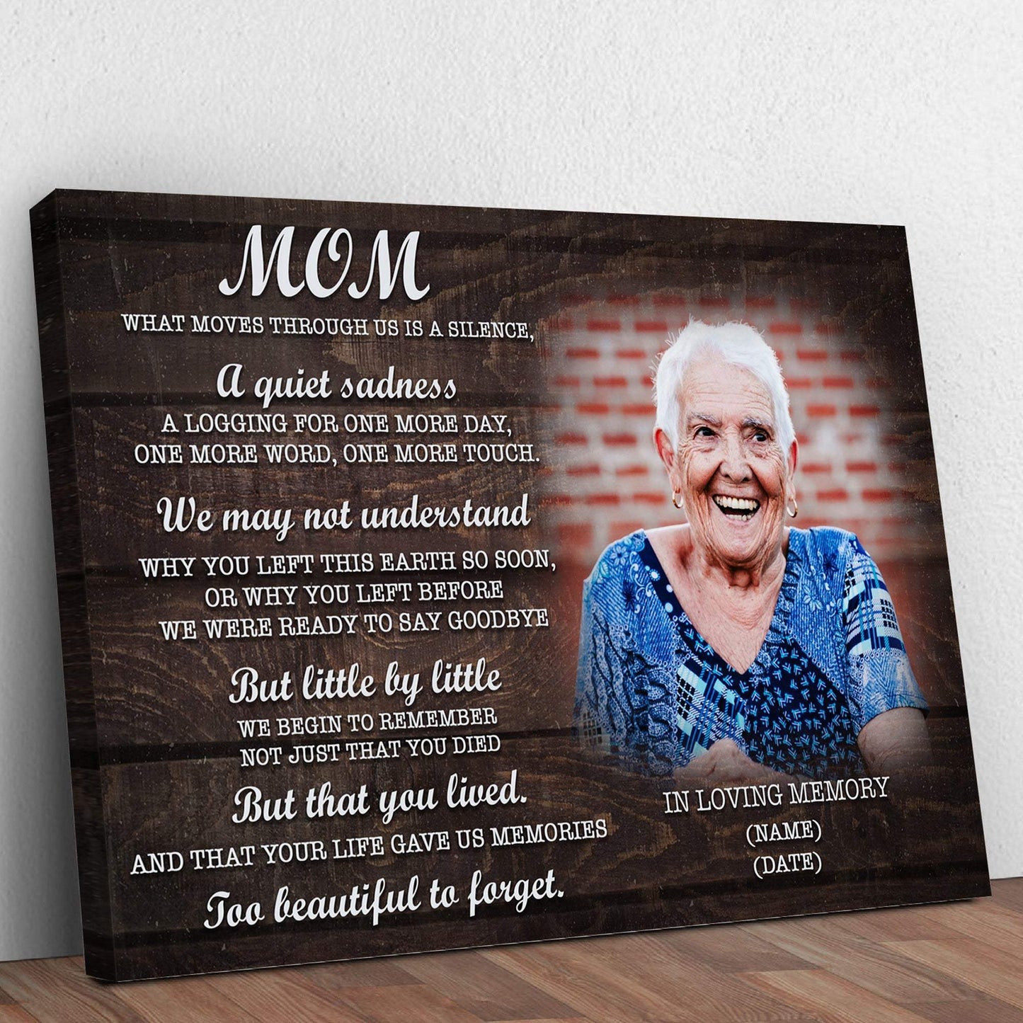 Mom, You're Too Beautiful To Forget Happy Mother's Day Sign - Tailored Canvases - Flyclothing LLC