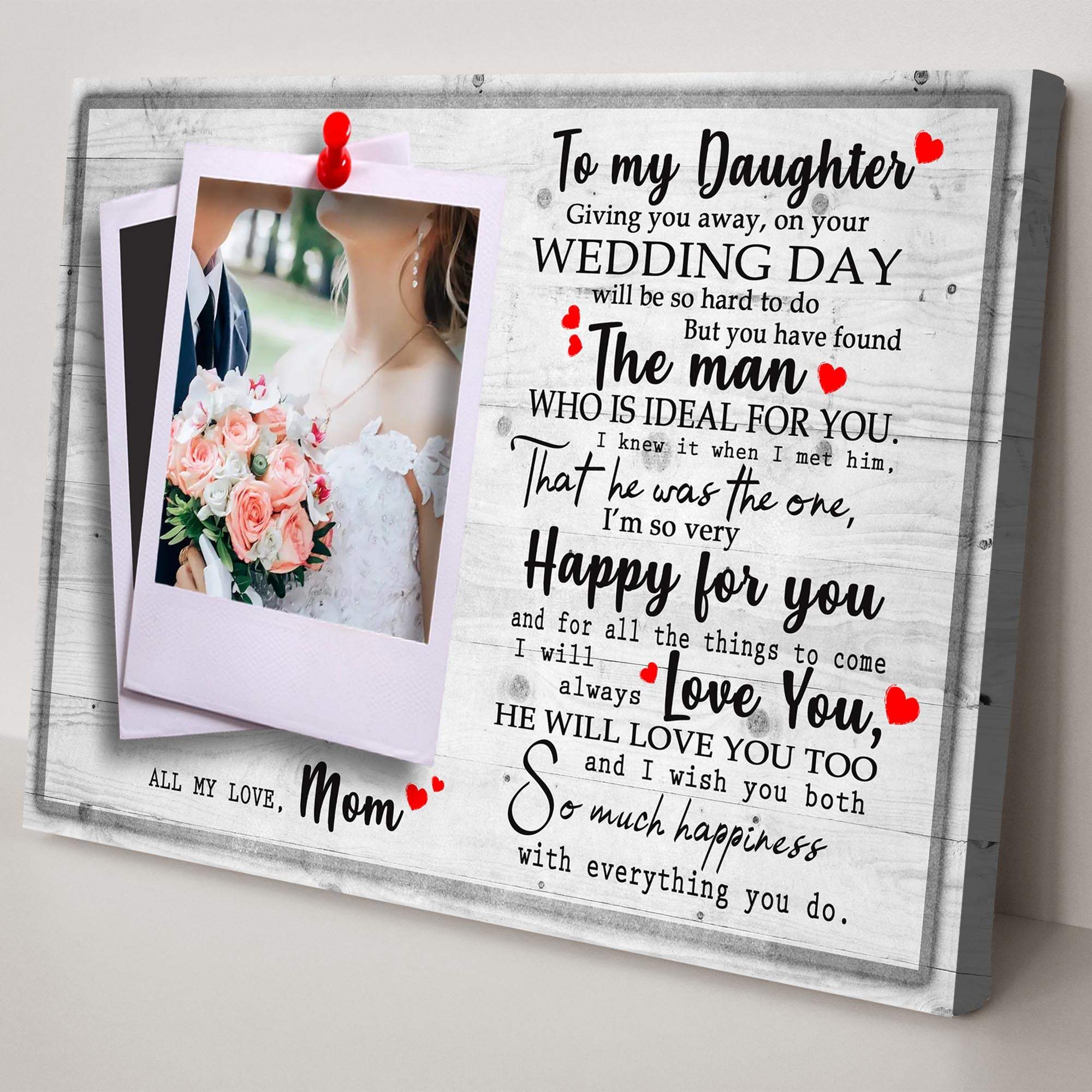 To My Daughter Marriage Message Sign - Tailored Canvases - Flyclothing LLC