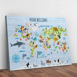 Animals And Countries Map Sign - Tailored Canvases - Flyclothing LLC