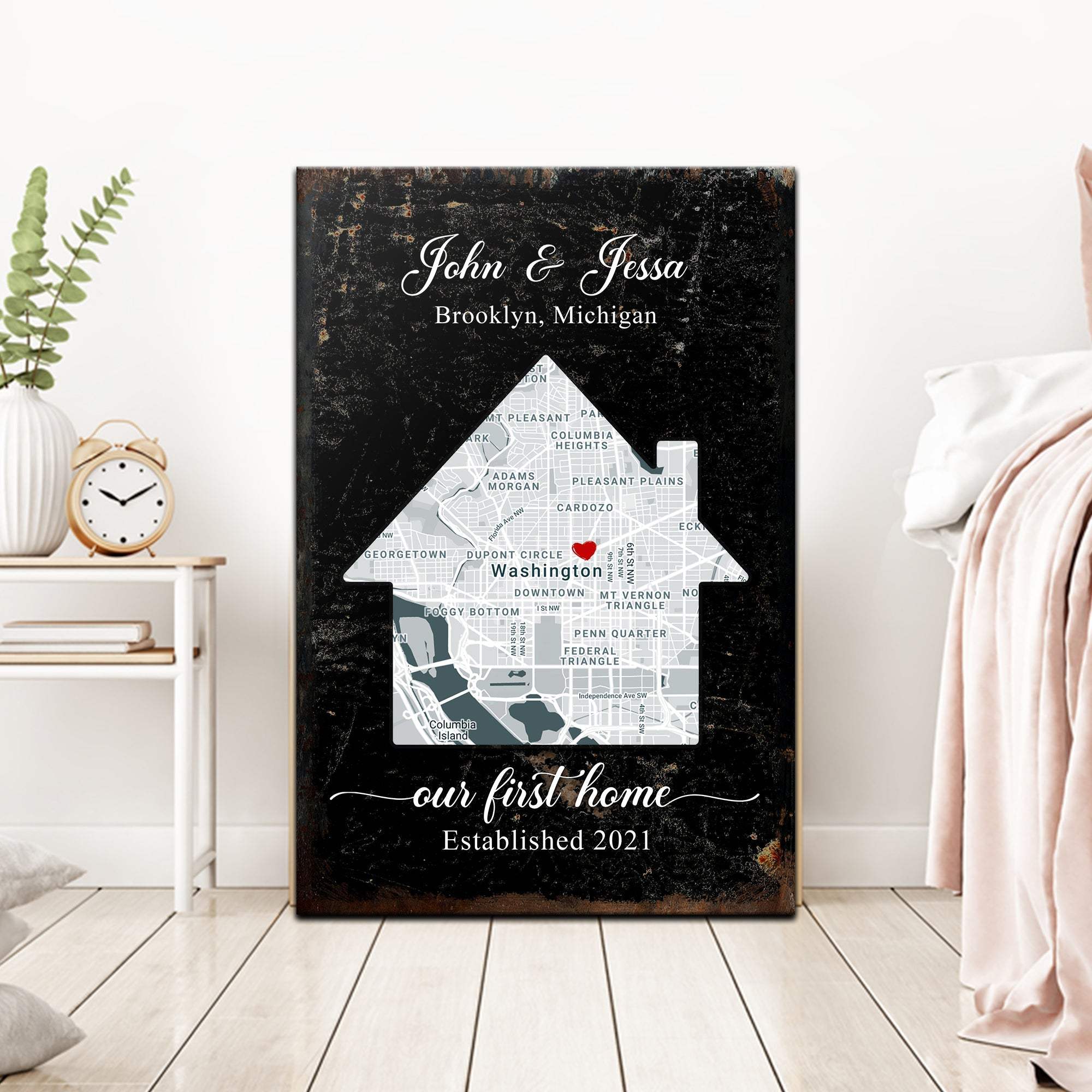 Home Map Sign - Tailored Canvases - Flyclothing LLC