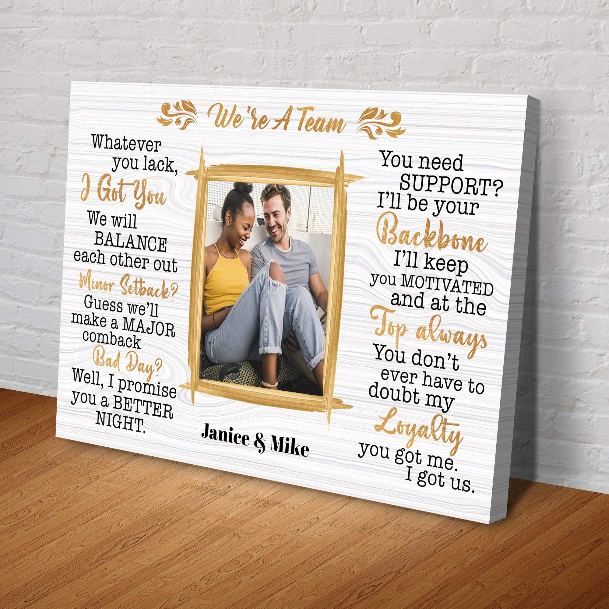 We're A Team Couple Sign IV - Tailored Canvases - Flyclothing LLC