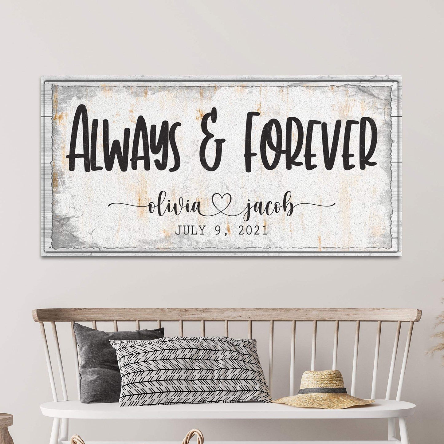Always And Forever Couple Sign - Tailored Canvases - Flyclothing LLC