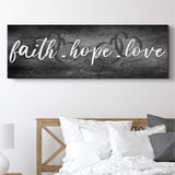 Faith, Hope, and Love Sign - Essential Christian Wall Art , Christian Home Decor, religious artwork - Tailored Canvases - Flyclothing LLC