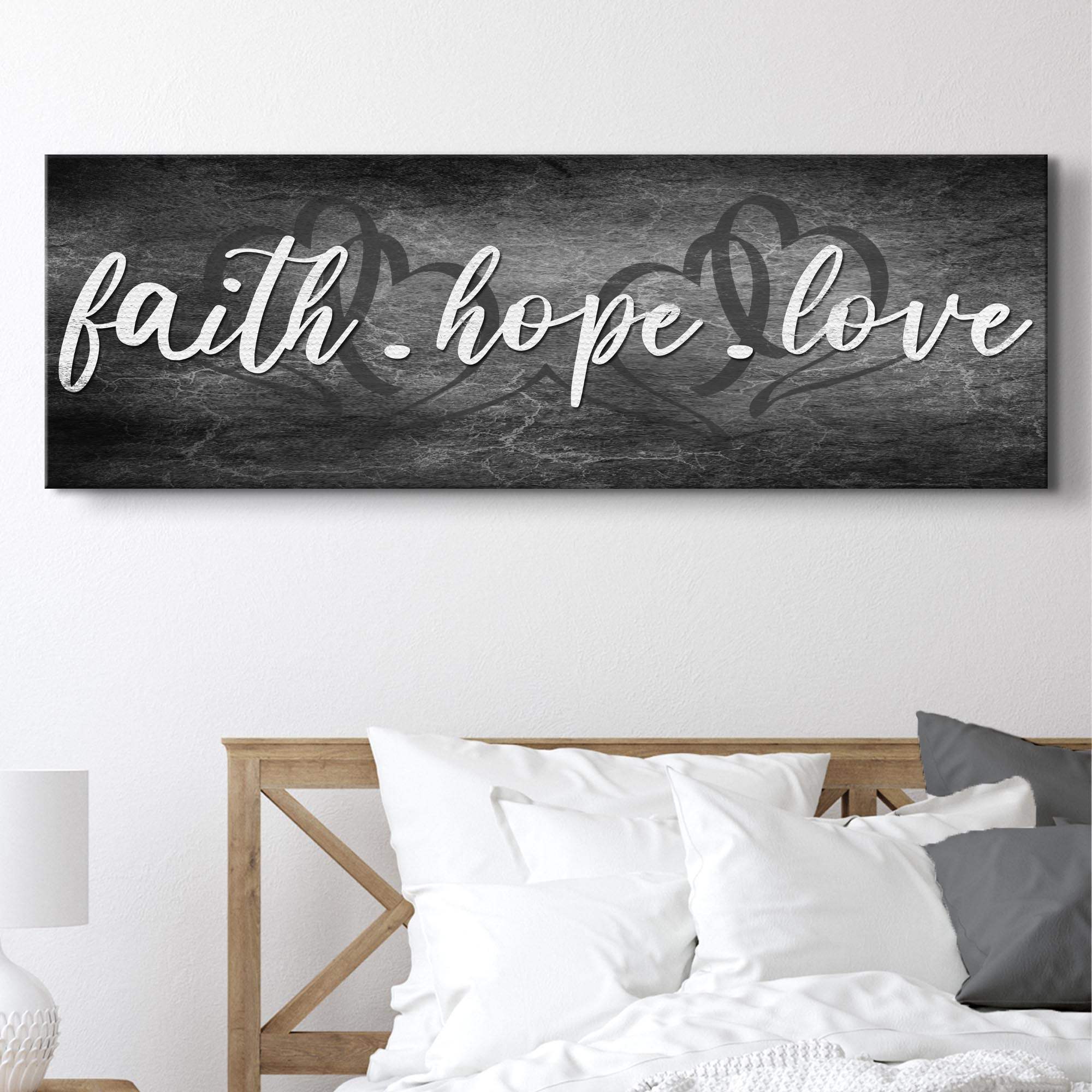 Faith, Hope, and Love Sign - Essential Christian Wall Art , Christian Home Decor, religious artwork - Tailored Canvases - Flyclothing LLC