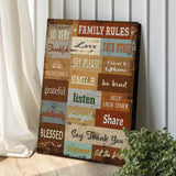 Family Rules Sign - Tailored Canvases - Flyclothing LLC