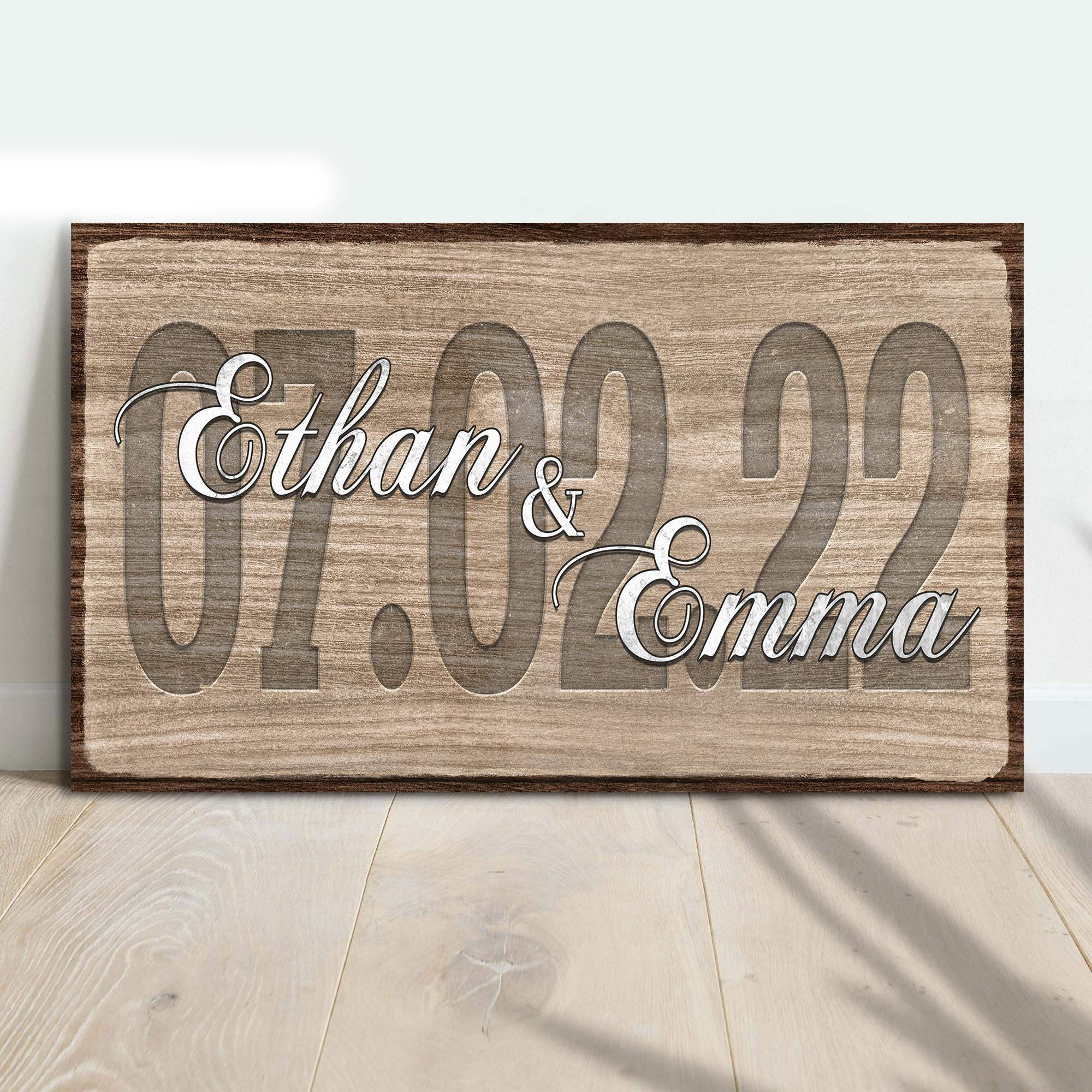 Couple Wedding Date Sign - Tailored Canvases - Flyclothing LLC