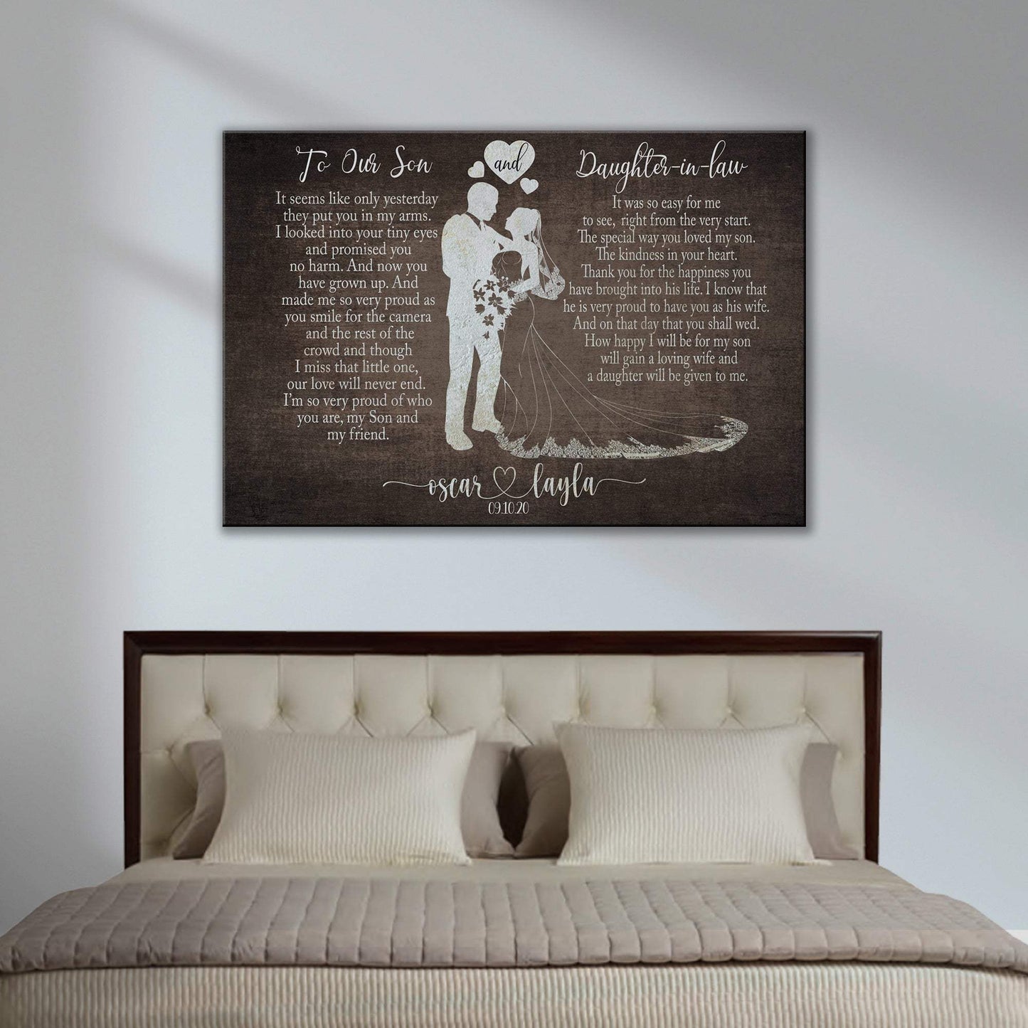 To My Son and Daughter In Law Sign - Tailored Canvases - Flyclothing LLC