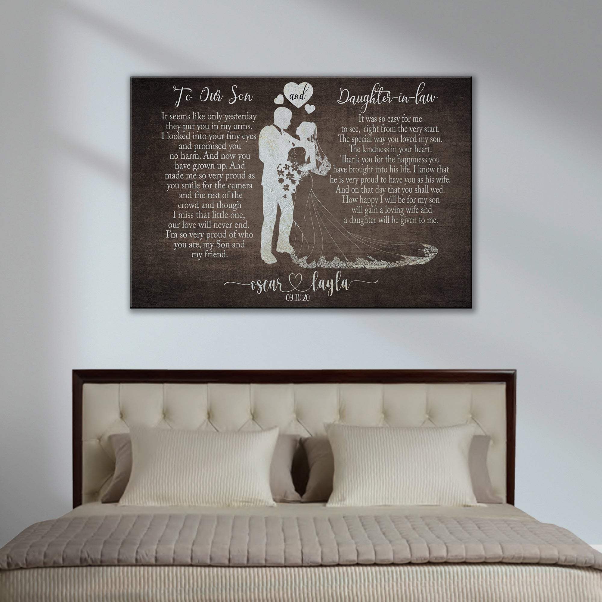 To My Son and Daughter In Law Sign - Tailored Canvases - Flyclothing LLC