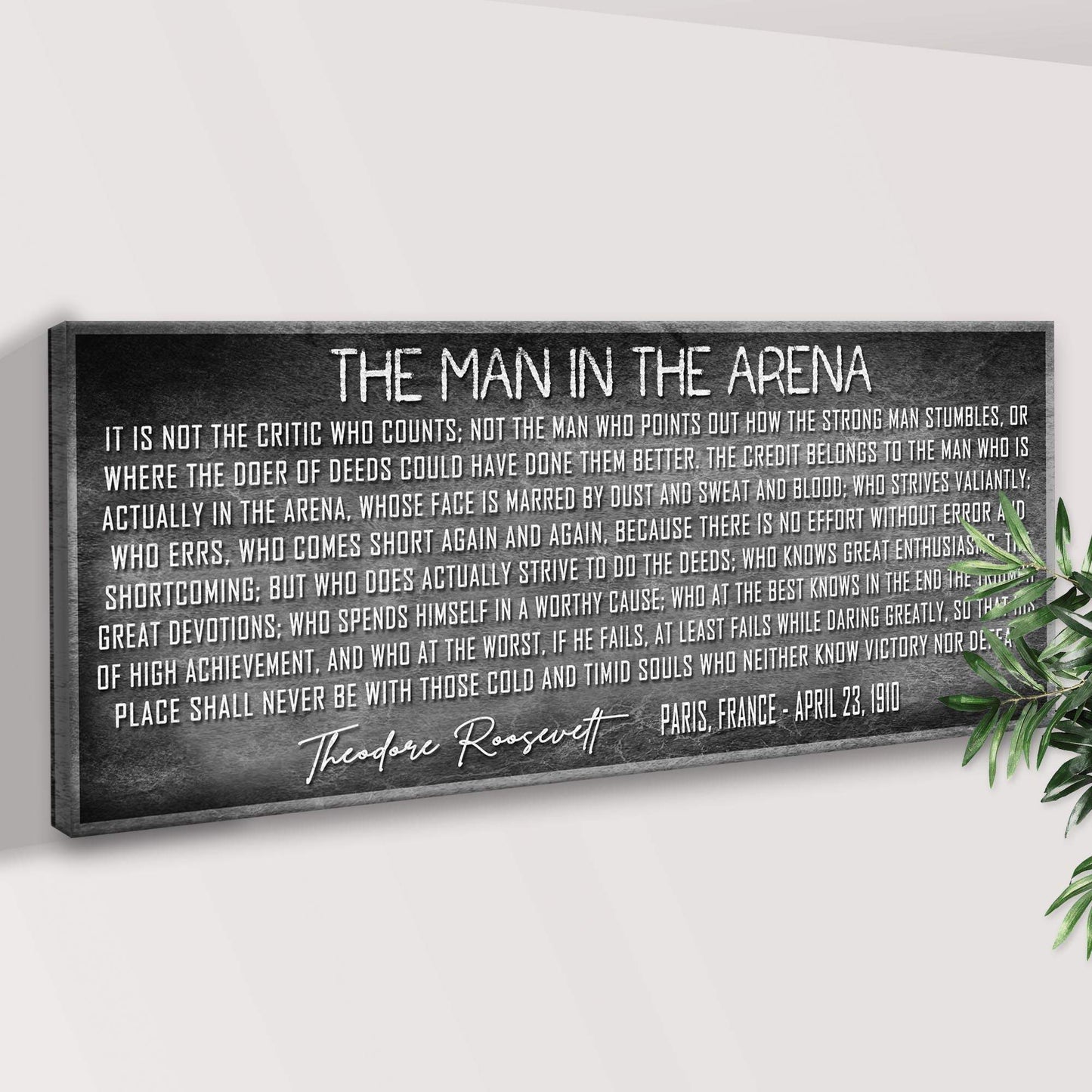 The Man In The Arena Sign VII - Tailored Canvases - Flyclothing LLC