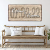 Couple Wedding Date Sign - Tailored Canvases - Flyclothing LLC