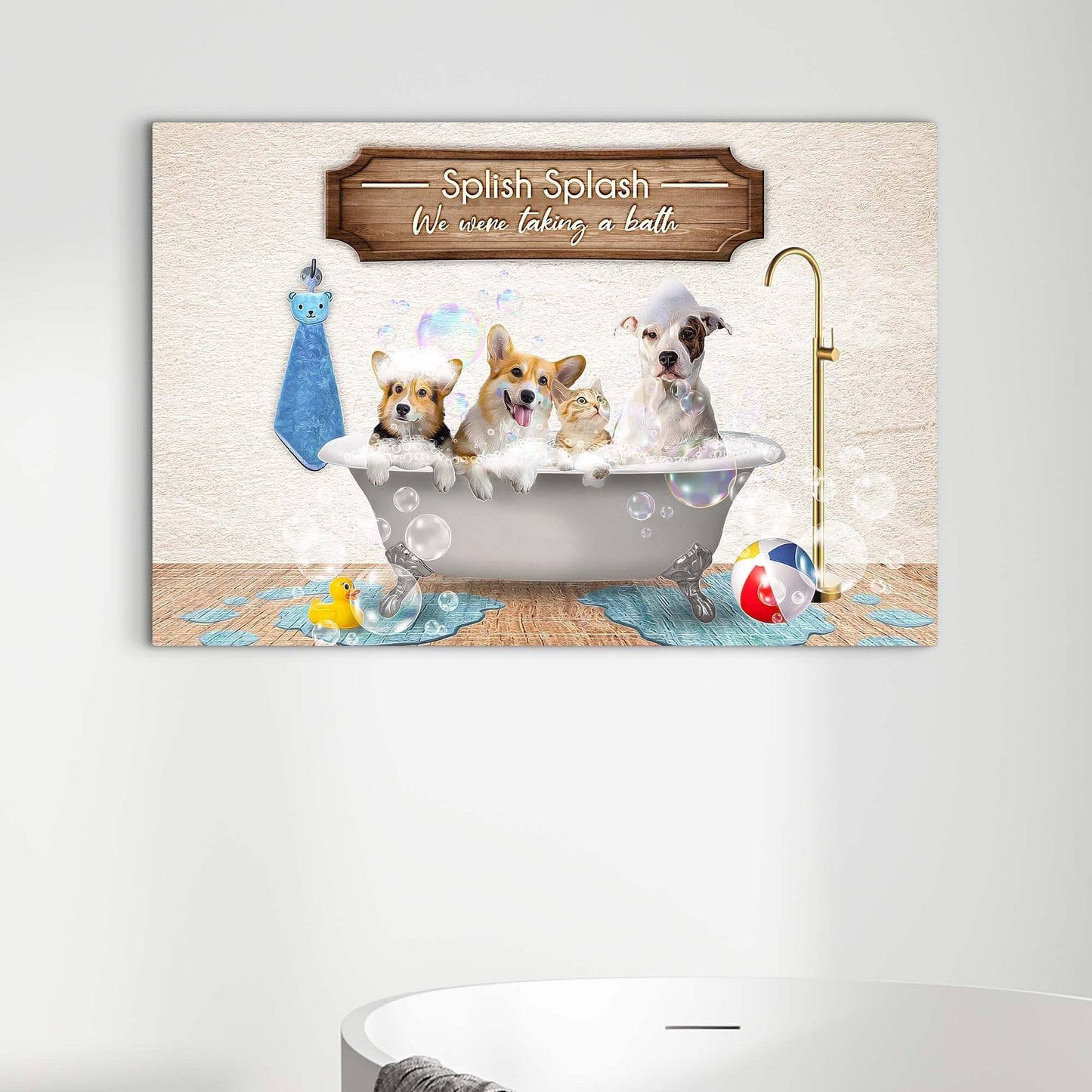 Splish Splash We Were Taking A Bath Sign - Tailored Canvases - Flyclothing LLC