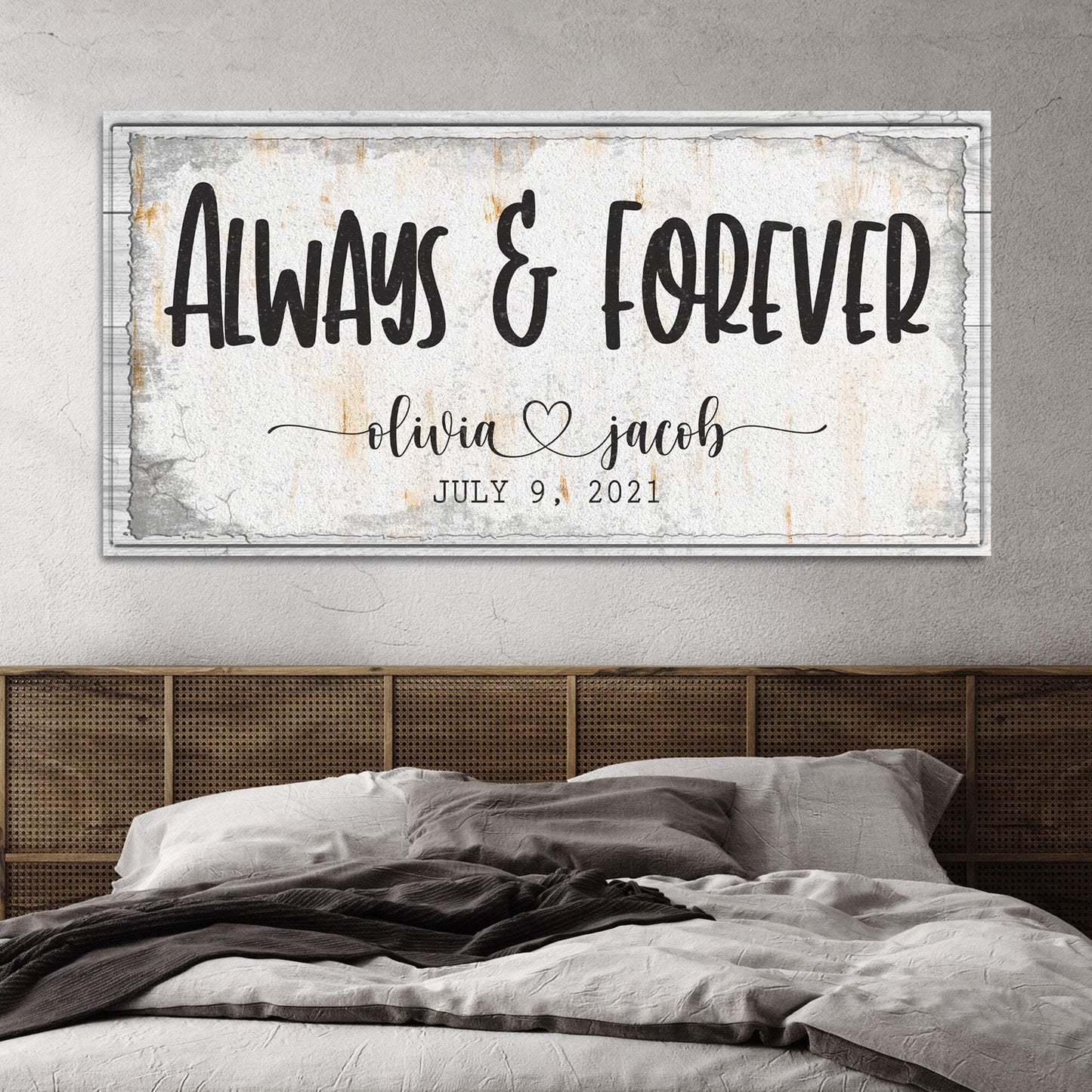Always And Forever Couple Sign - Tailored Canvases - Flyclothing LLC