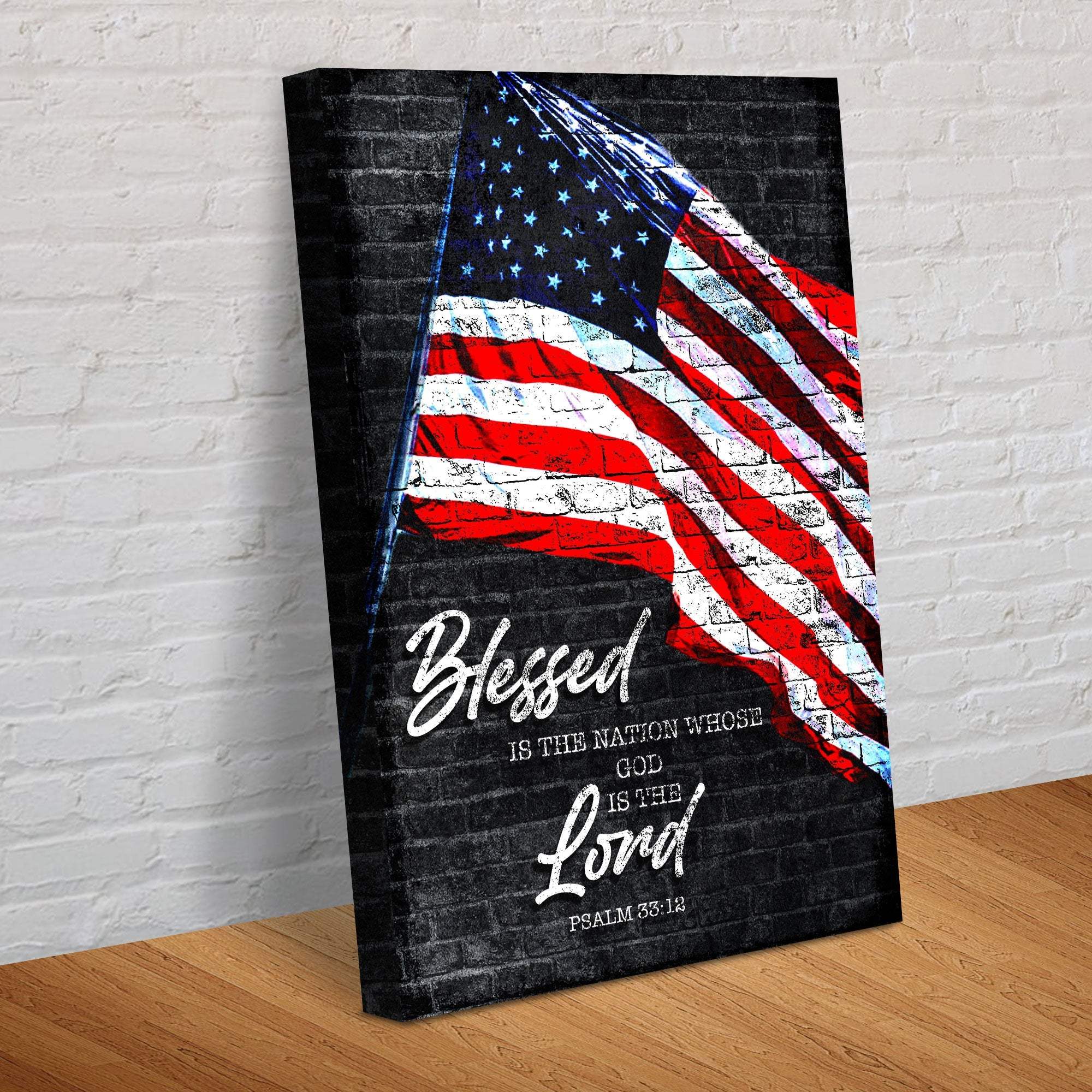 Psalm 33:12 - Blessed Is The Nation Sign - Tailored Canvases - Flyclothing LLC