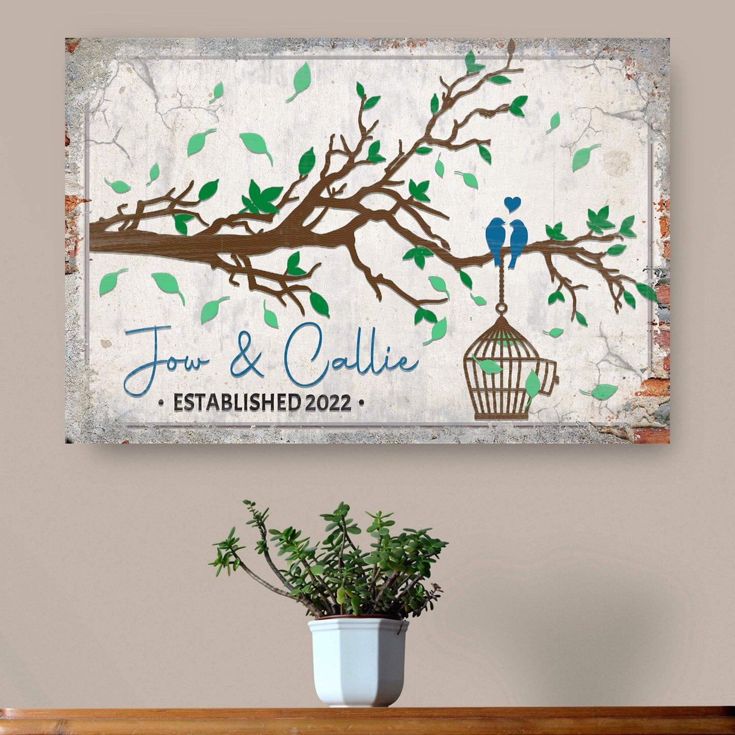 Love Birds Couple Sign - Tailored Canvases - Flyclothing LLC