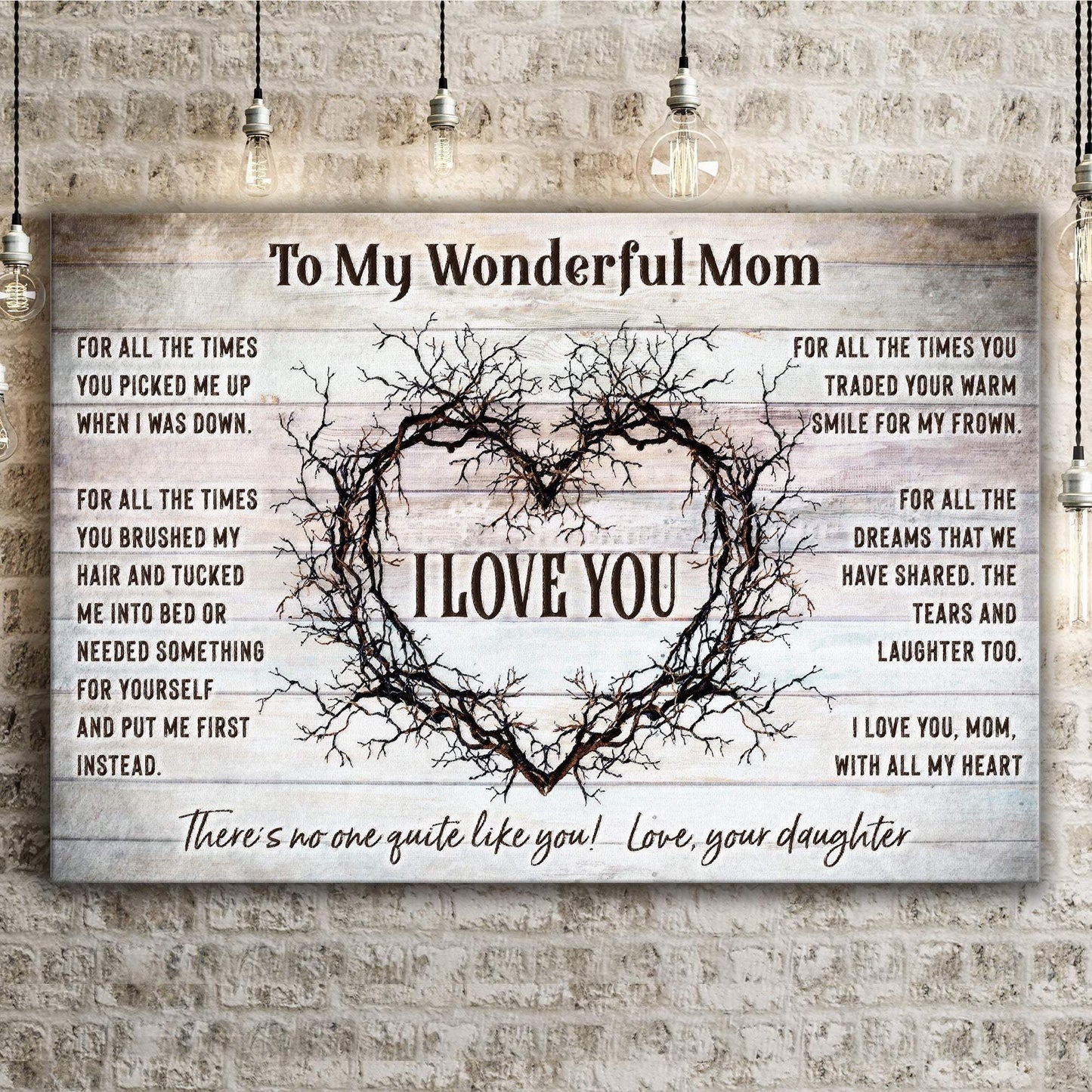 To My Wonderful Mom Happy Mother's Day Sign - Tailored Canvases - Flyclothing LLC