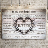 To My Wonderful Mom Happy Mother's Day Sign - Tailored Canvases - Flyclothing LLC